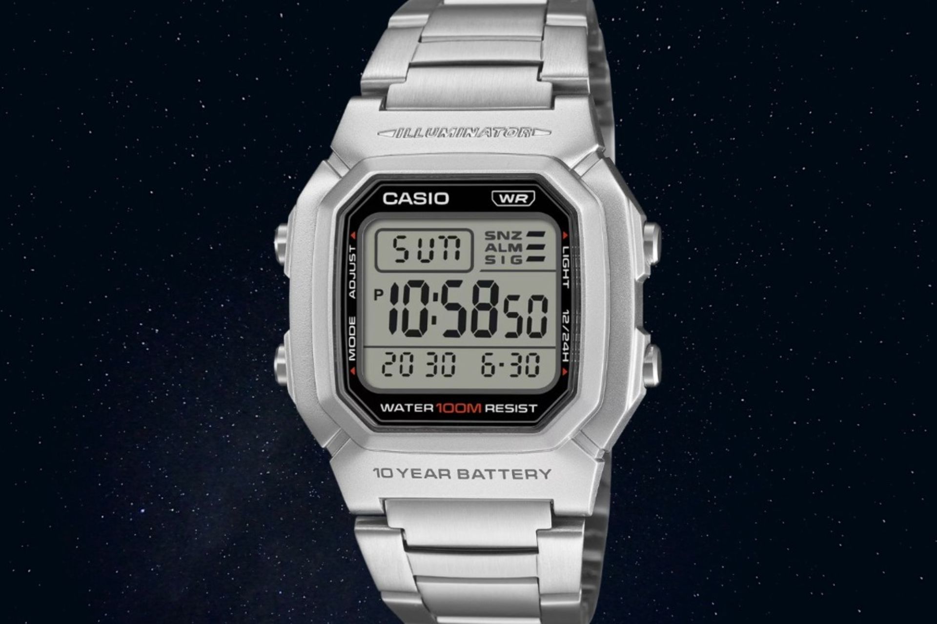 نمای جلو ساعت مچی کاسیو W-800HD-1AV