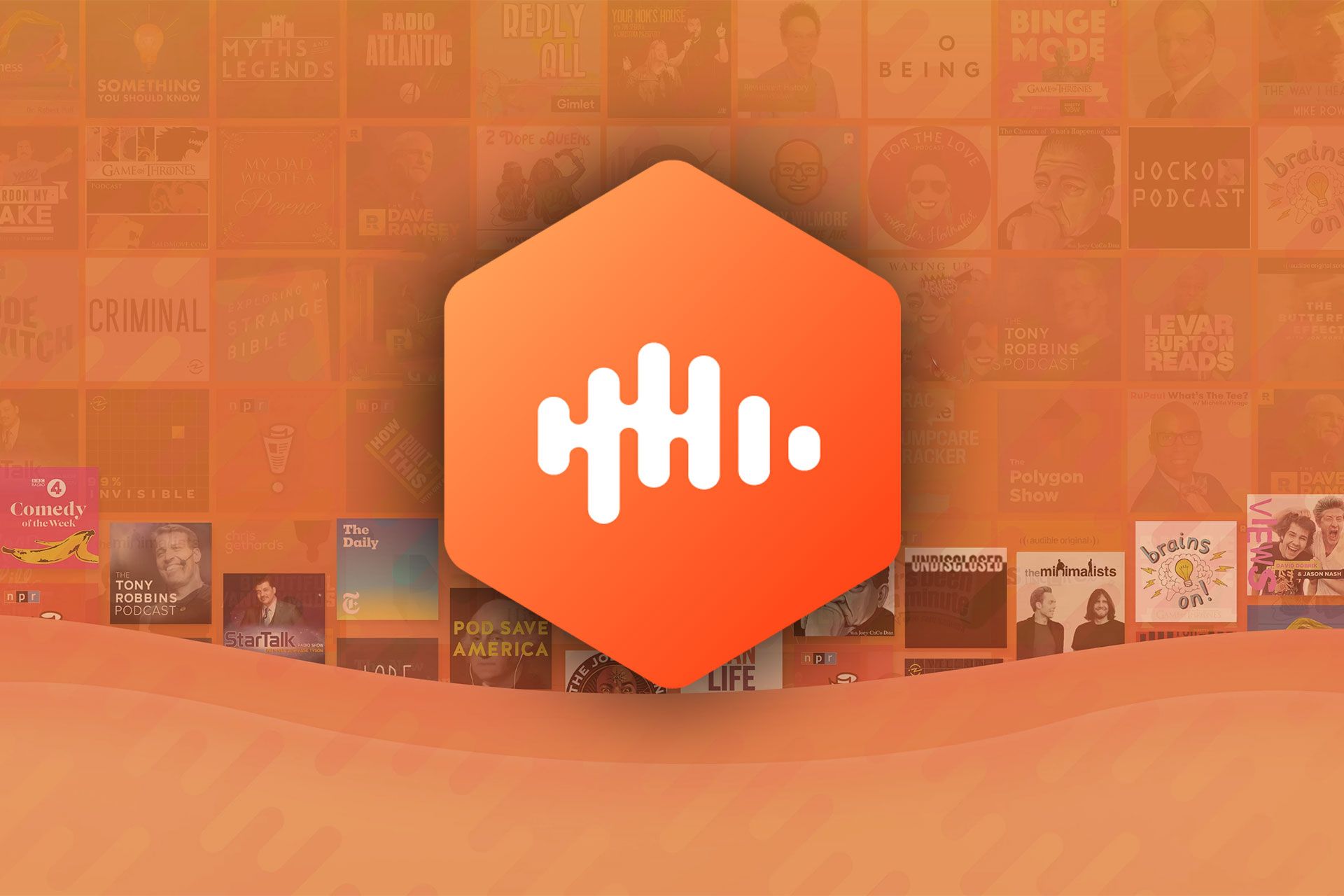 لوگوی کست باکس در مقابل کاور پادکستهای معروف