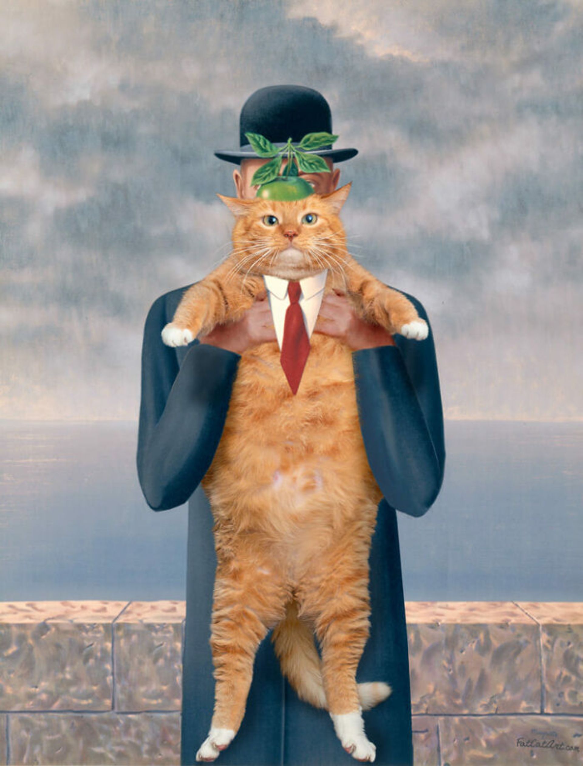 گربه نارنجی در پسرِ انسان اثر رنه ماگریت