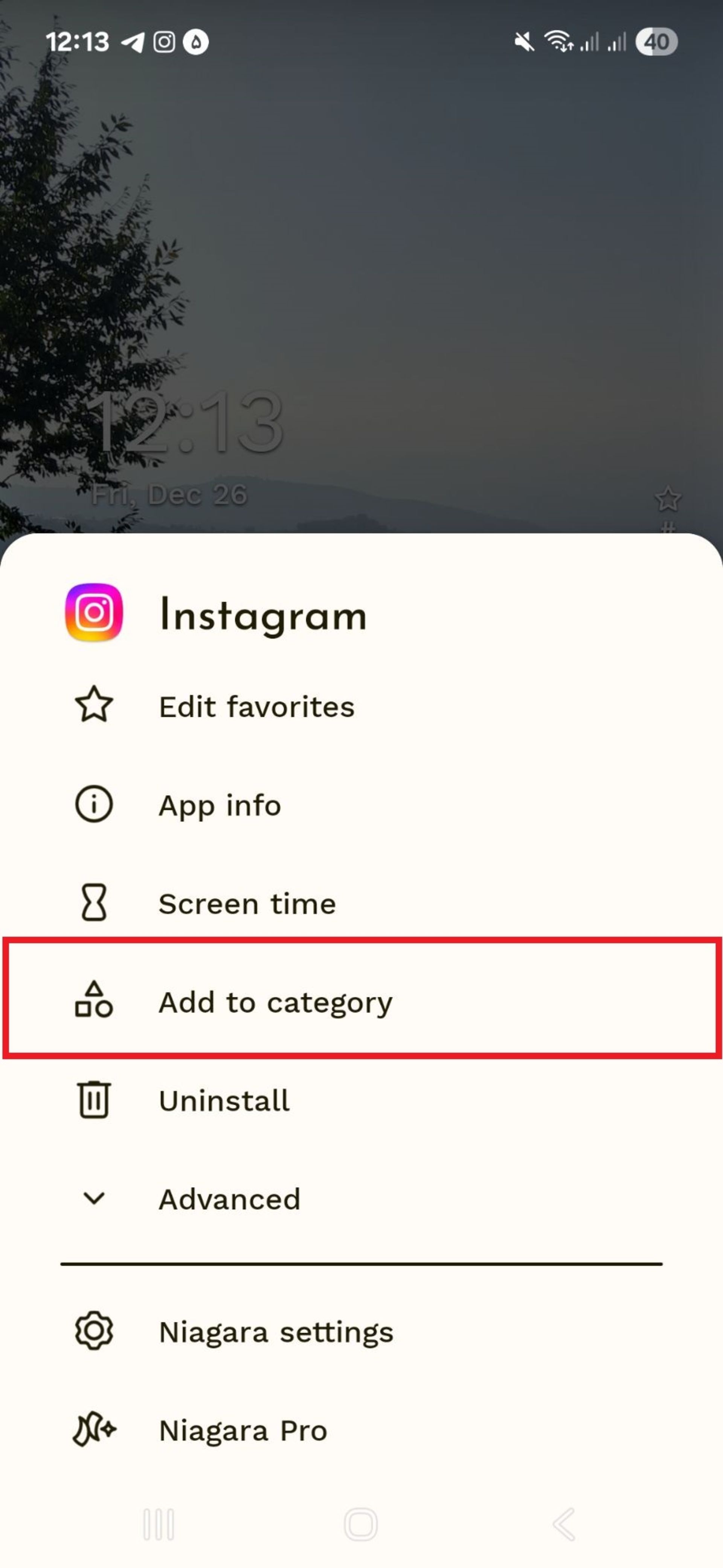 ساخت پوشه در لانچر Niagara
