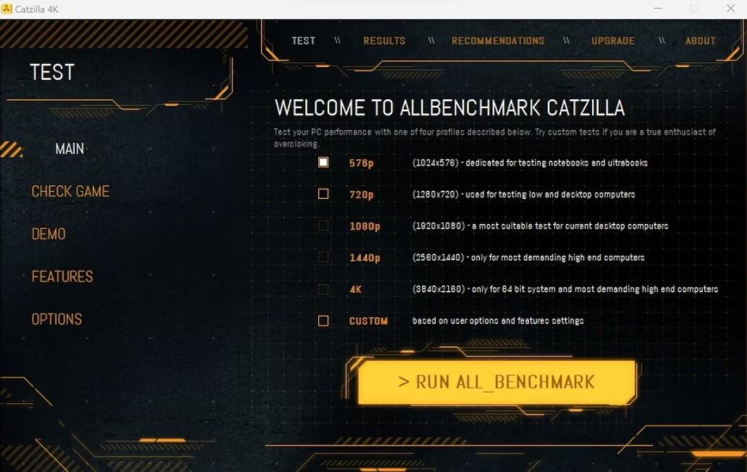 نرم‌افزار بنچمارک Catzilla