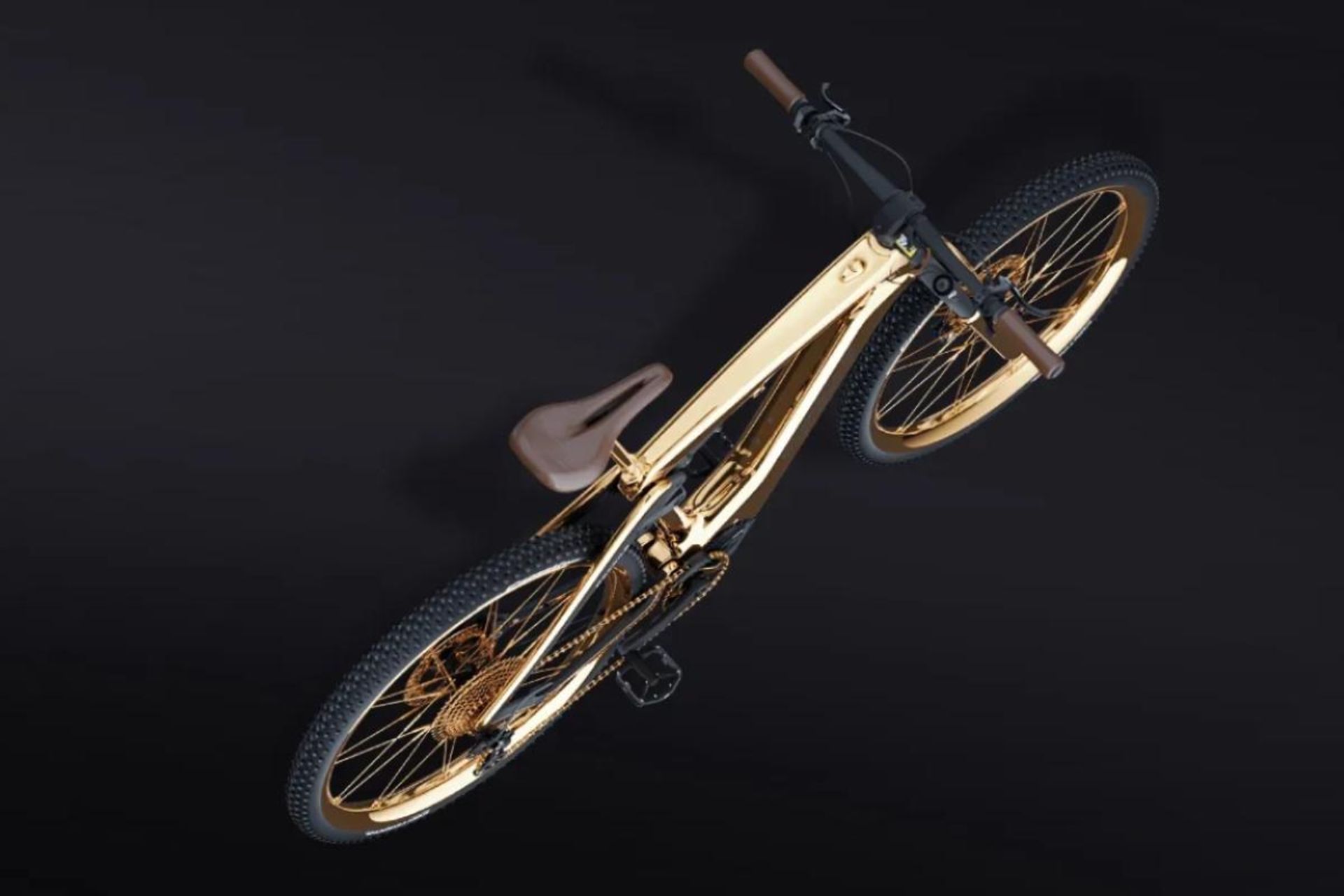 دوچرخه کاویار Herzog از جنس طلا از نمای بالا