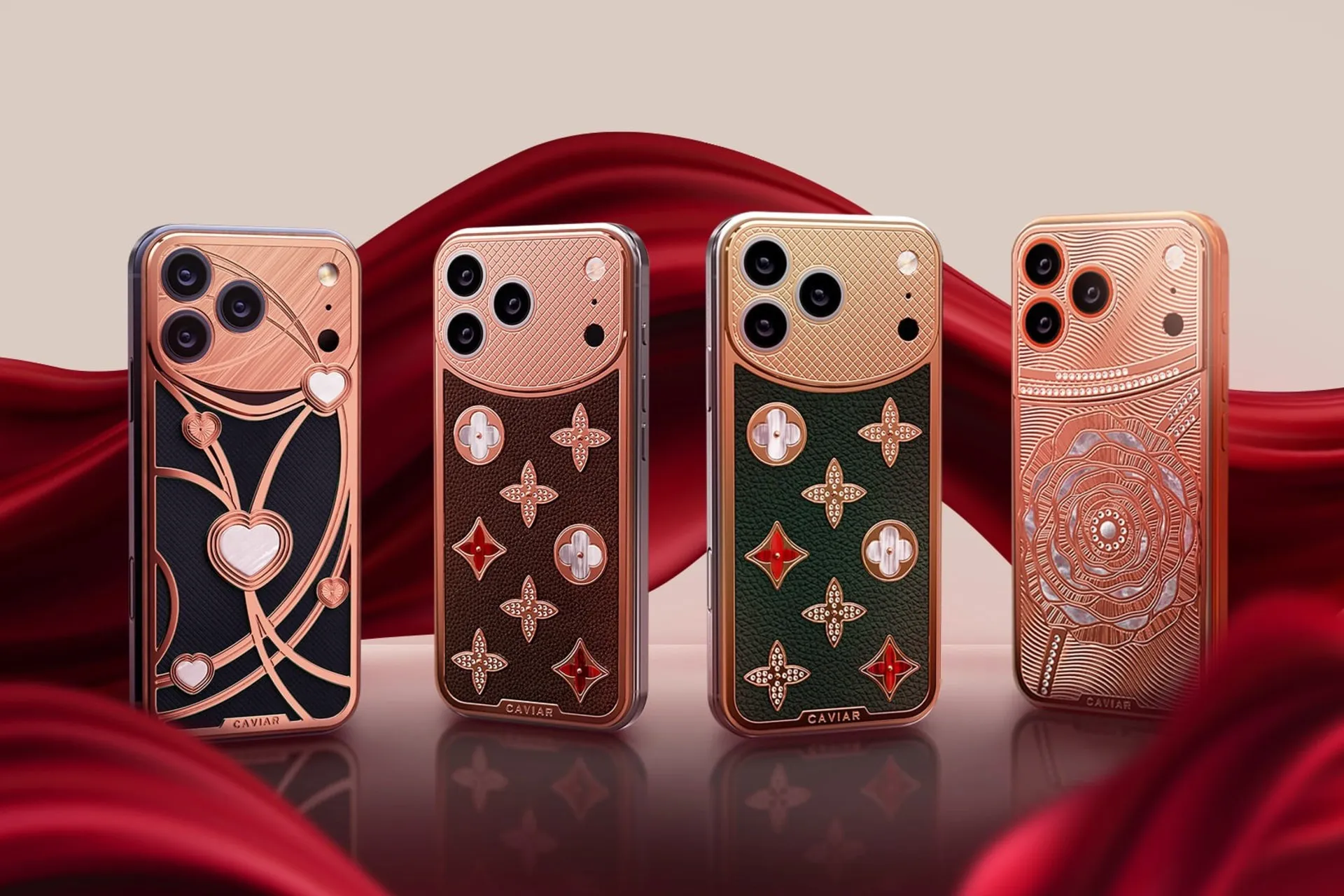 نمای پشت گوشی‌های جواهرنشان آیفون ۱۷ پرو مکس کاویار