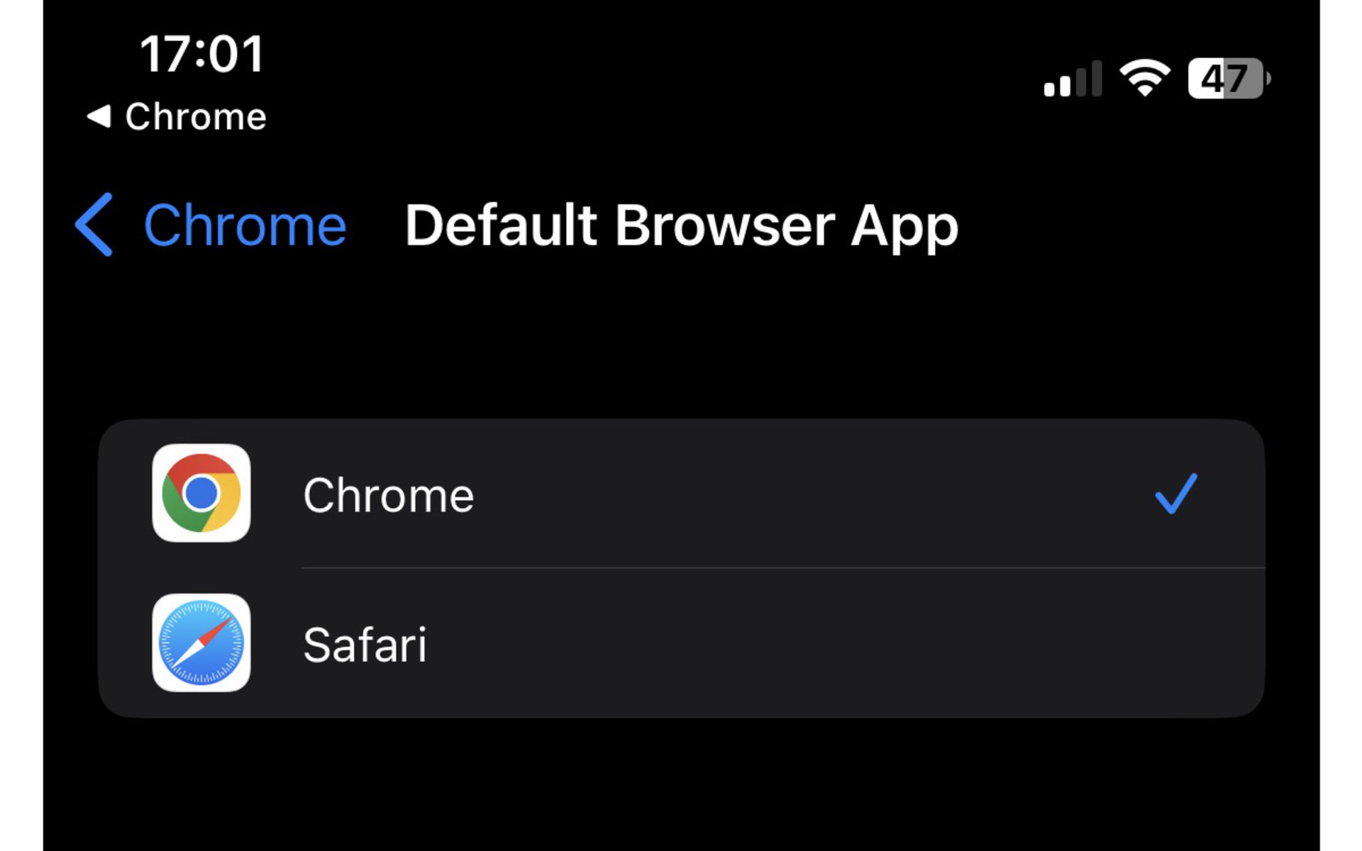 تنظیم مرورگر پیش‌فرض آیفون