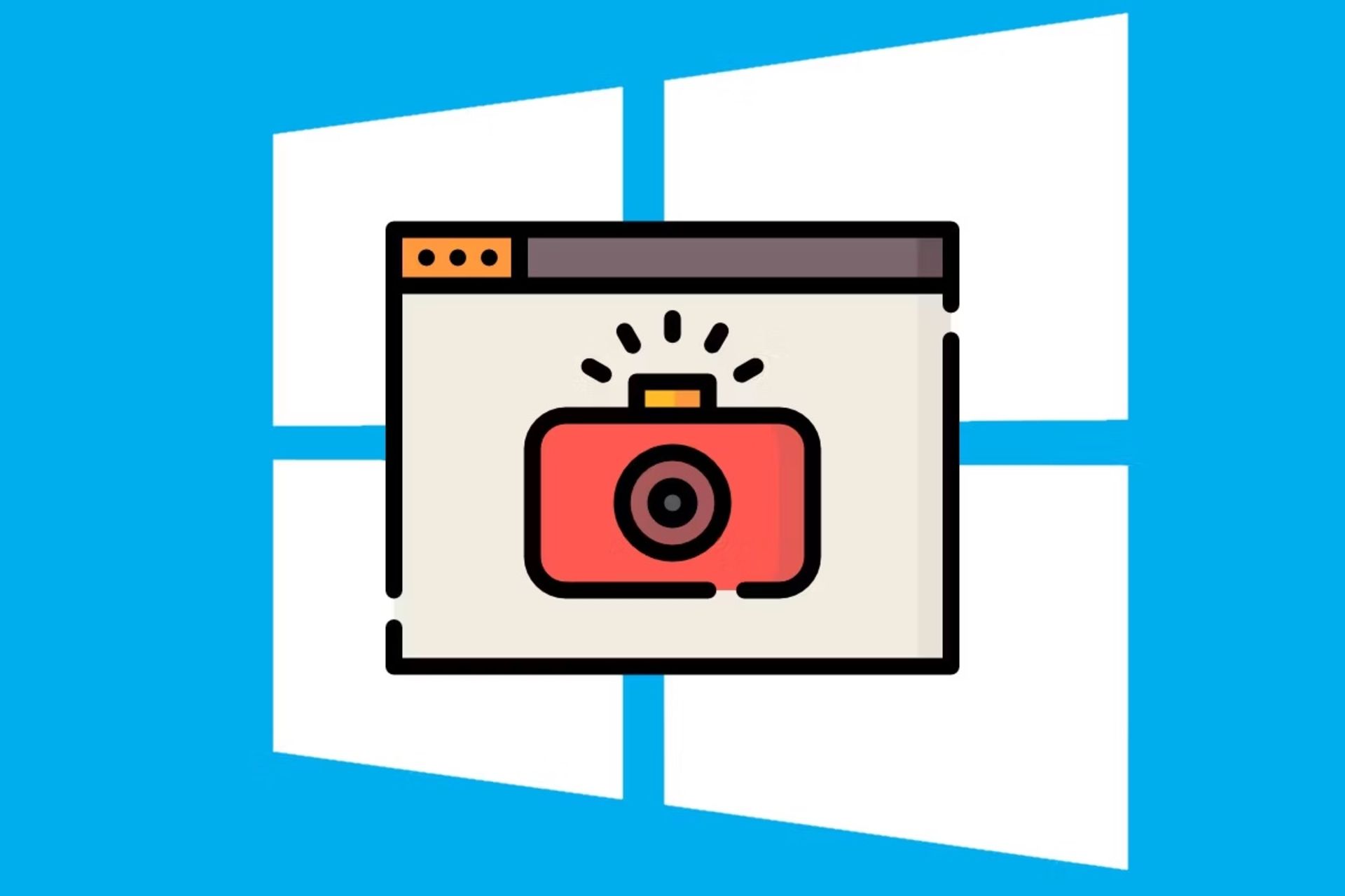 آیکون دوربین روی لوگو ویندوز ۱۰