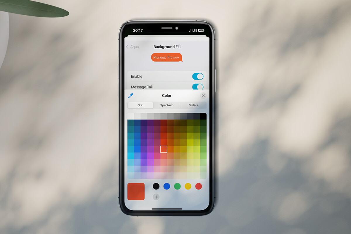 تغییر رنگ پیام در آیفون