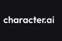 لوگوی سفید رنگ شرکت کرکتر ای‌آی (Character.ai) روی پس‌زمینه مشکی