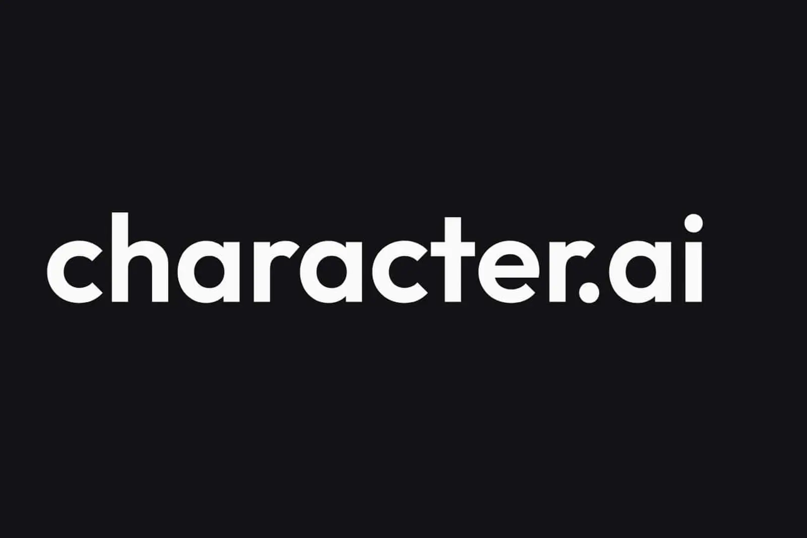 لوگوی سفید رنگ شرکت کرکتر ای‌آی (Character.ai) روی پس‌زمینه مشکی