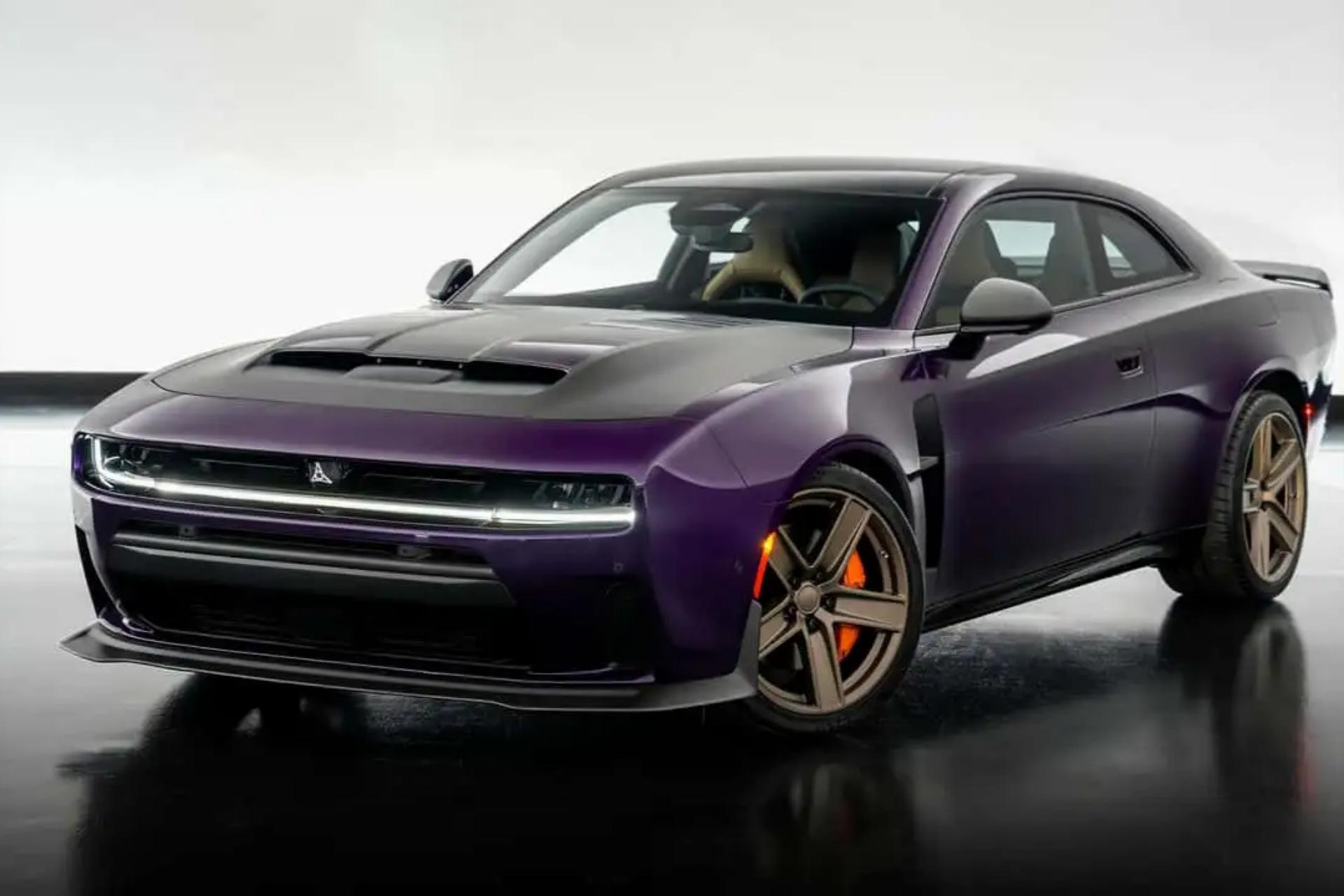 نمای جلویی خودرو دوج Moparized Charger Sixpack Concept در رنگ ارغوانی