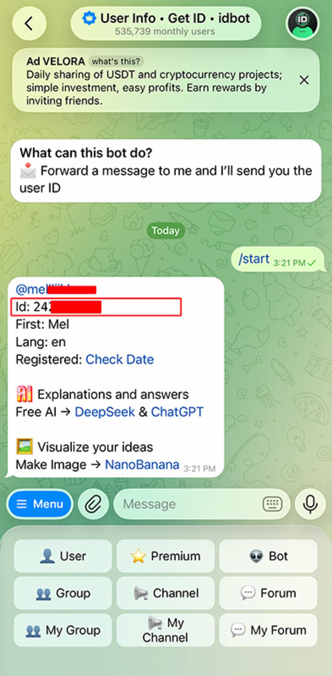 تنظیم Chat ID تلگرام