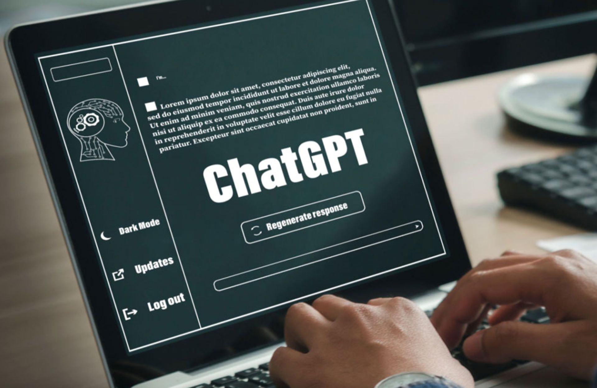 شخصی درحال ساخت ChatGPT با لپ‌تاپ