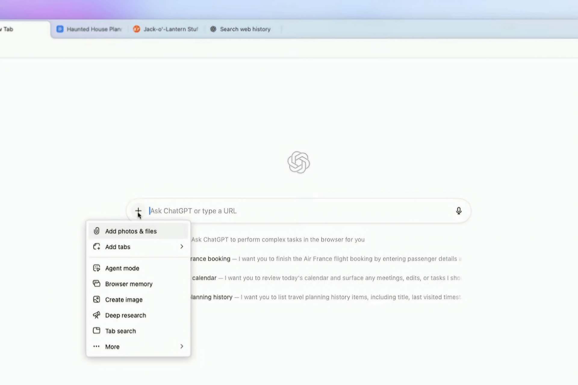 رابط کاربری مرورگر ChatGPT Atlas