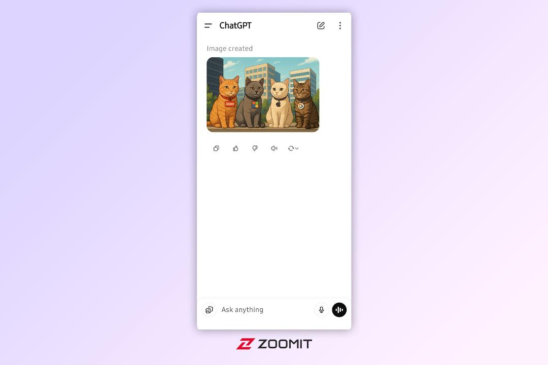 تولید عکس با اپلیکیشن چت‌جی‌پی‌تی در گوشی