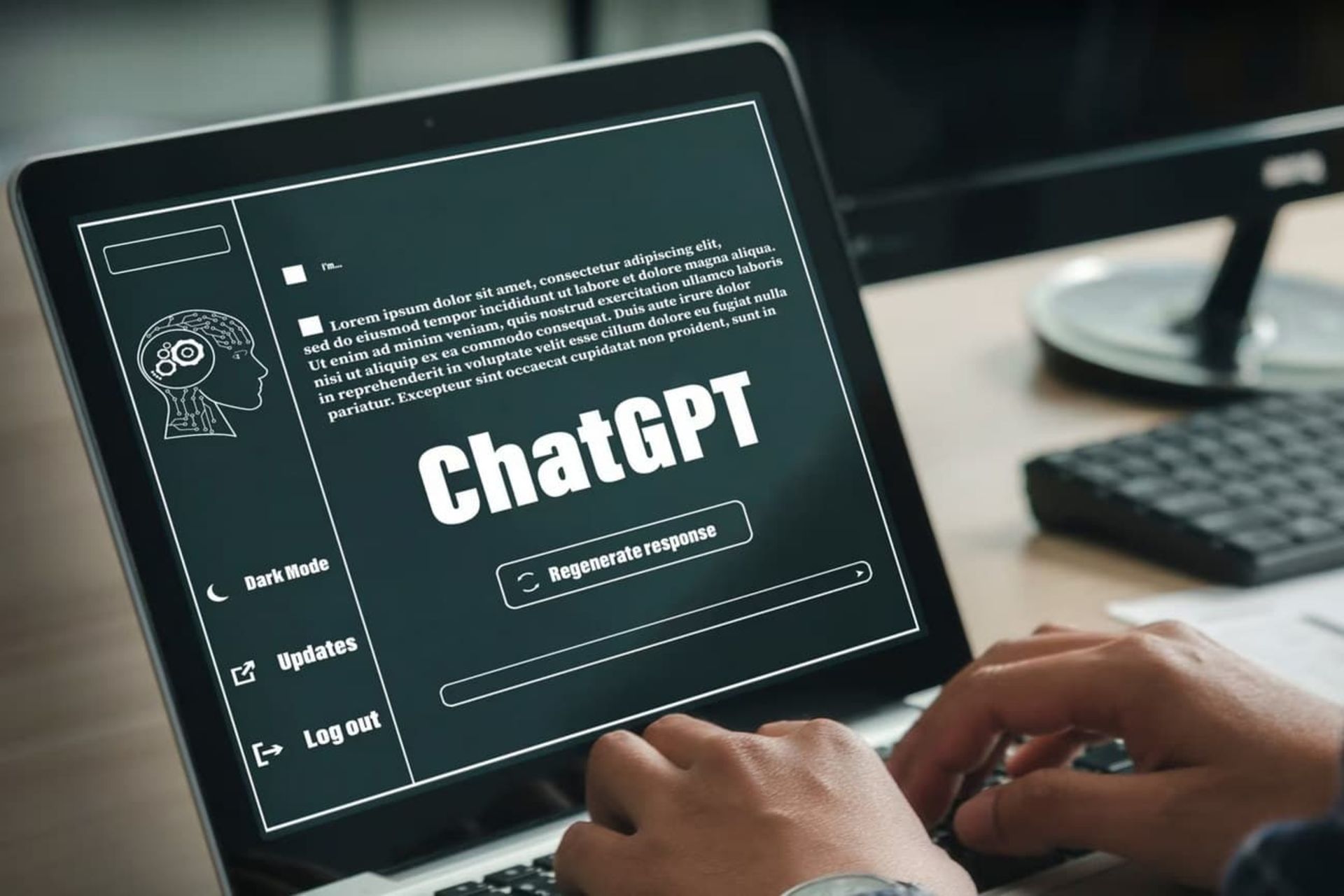 کاربری در حال استفاده از ChatGPT روی  لپ‌تاپ