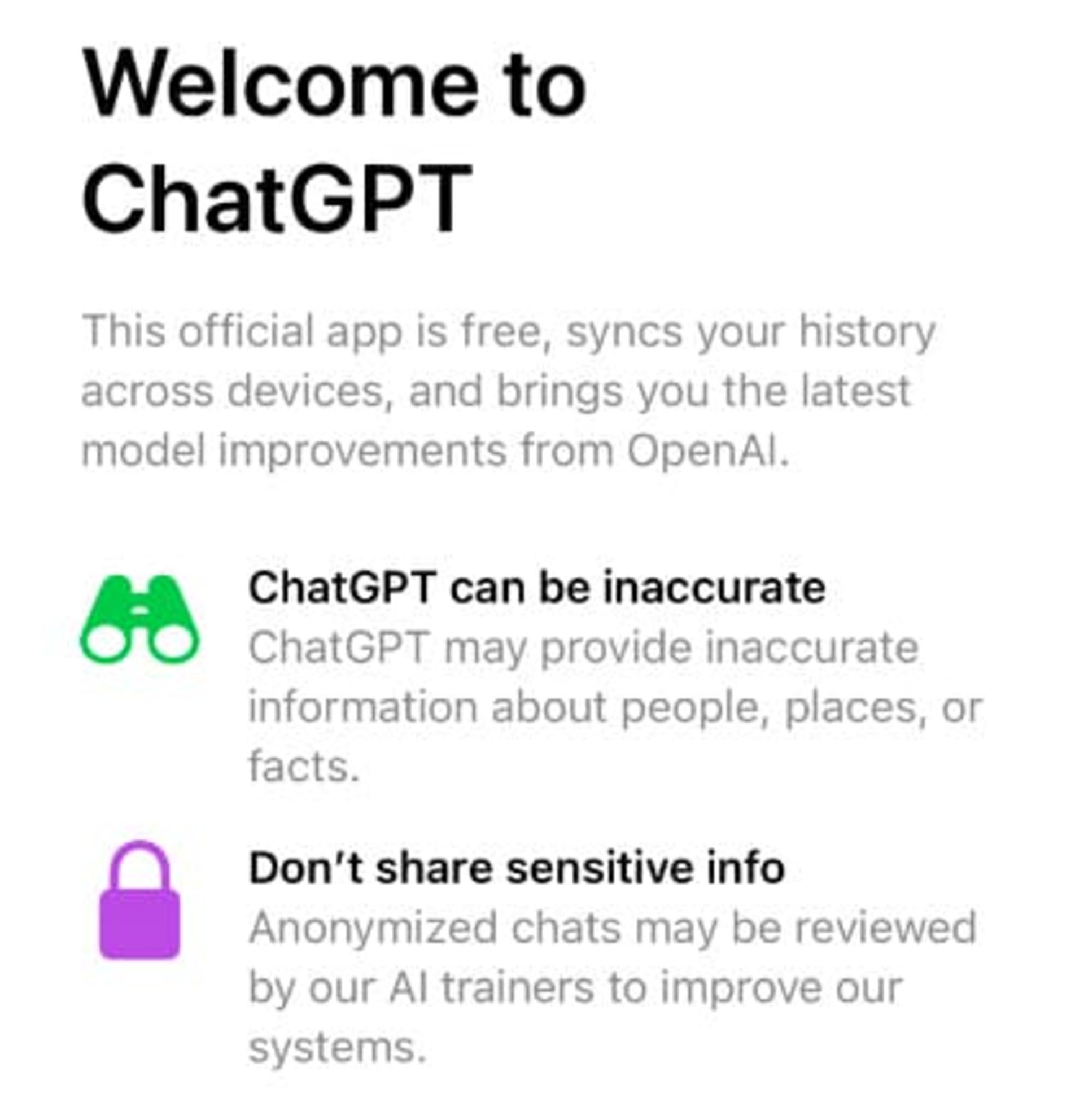 اسکرین شات نسخه آیفون ChatGPT