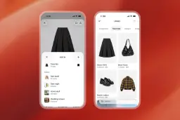 نمای اپلیکیشن چت‌جی‌پی‌تی (ChatGPT) برای انتخاب و امتحان کردن لباس‌های مجازی