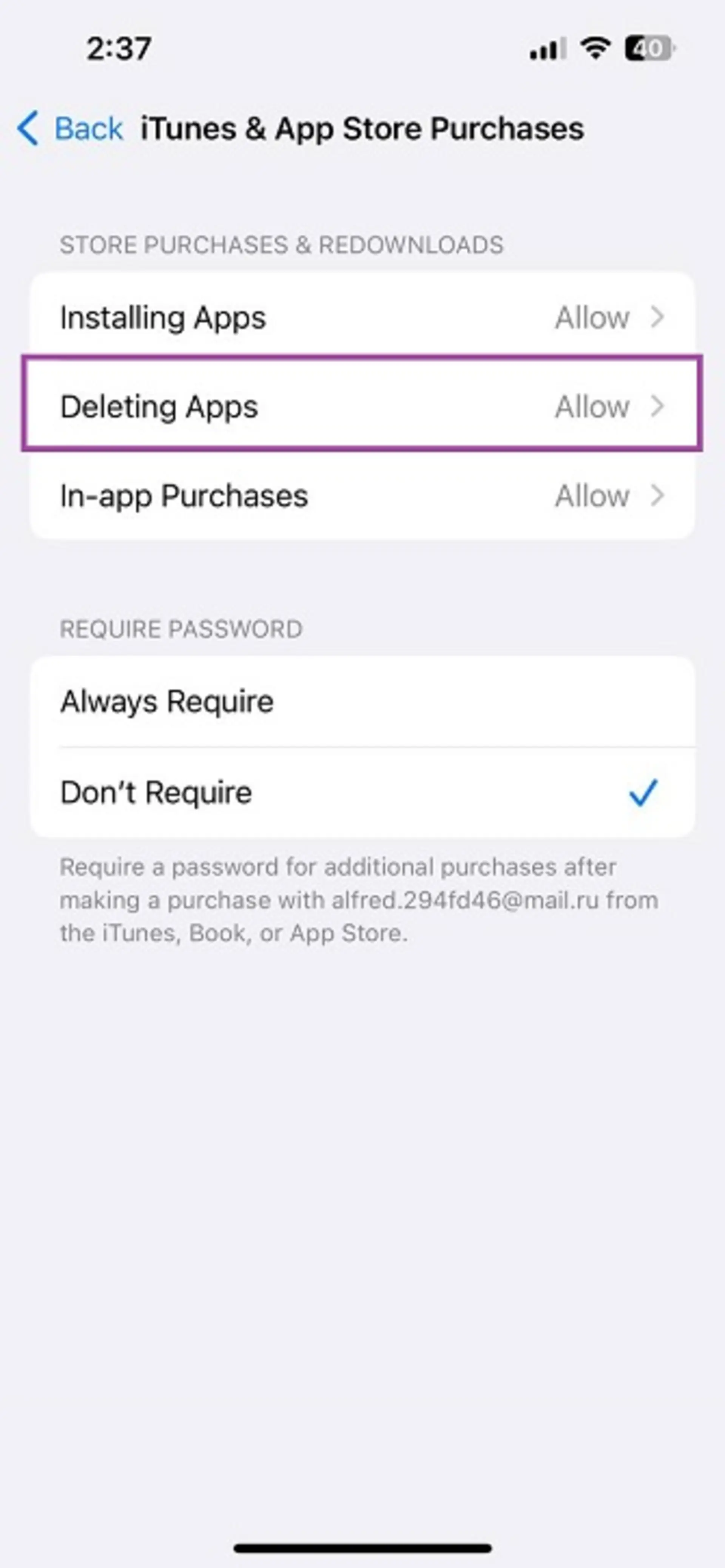  content restriction آیفون