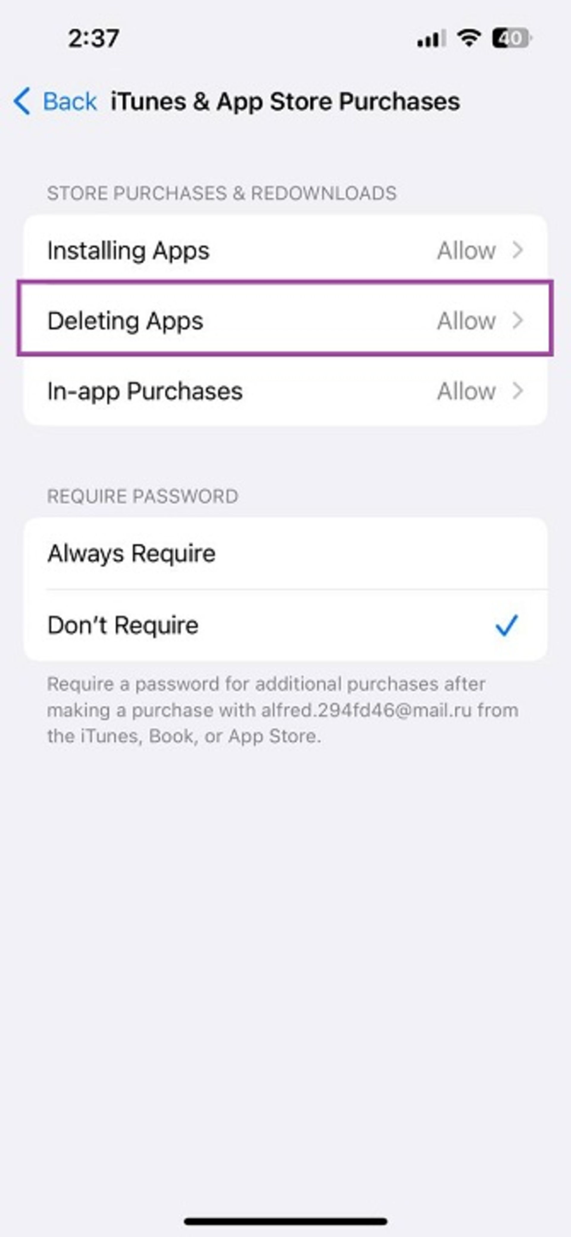  content restriction آیفون