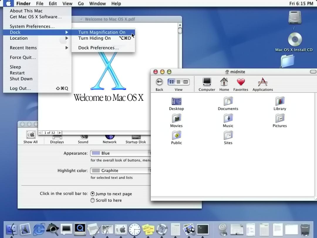 نمای دسکتاپ Mac OS X 10 چیتا