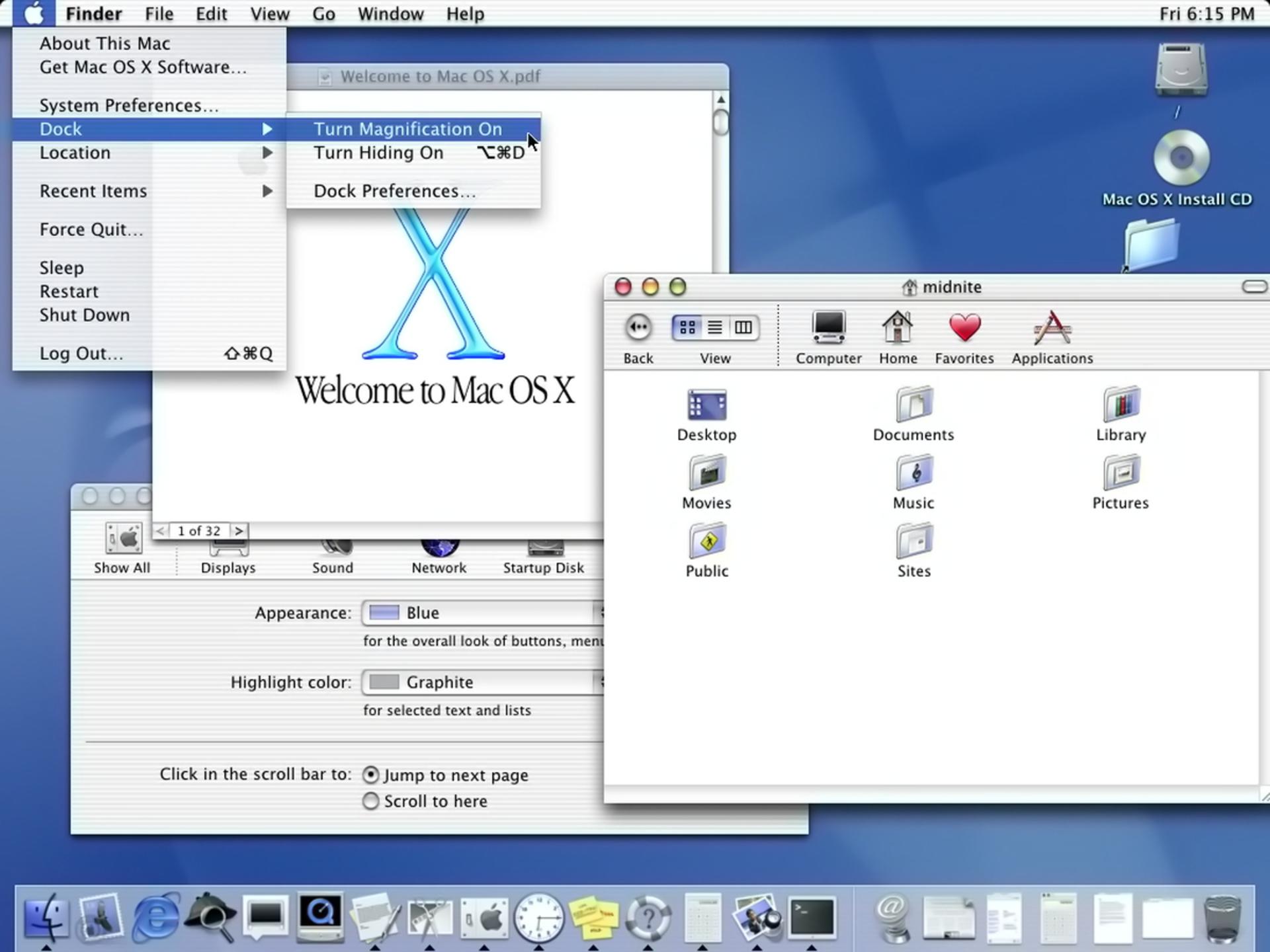نمای دسکتاپ Mac OS X 10 چیتا