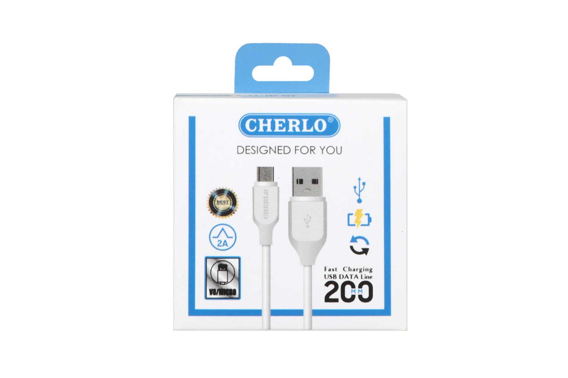 جعبه کابل شارژ USB چرلو Type-A به Micro-USB مدل CH-V801 با طول 1 متر