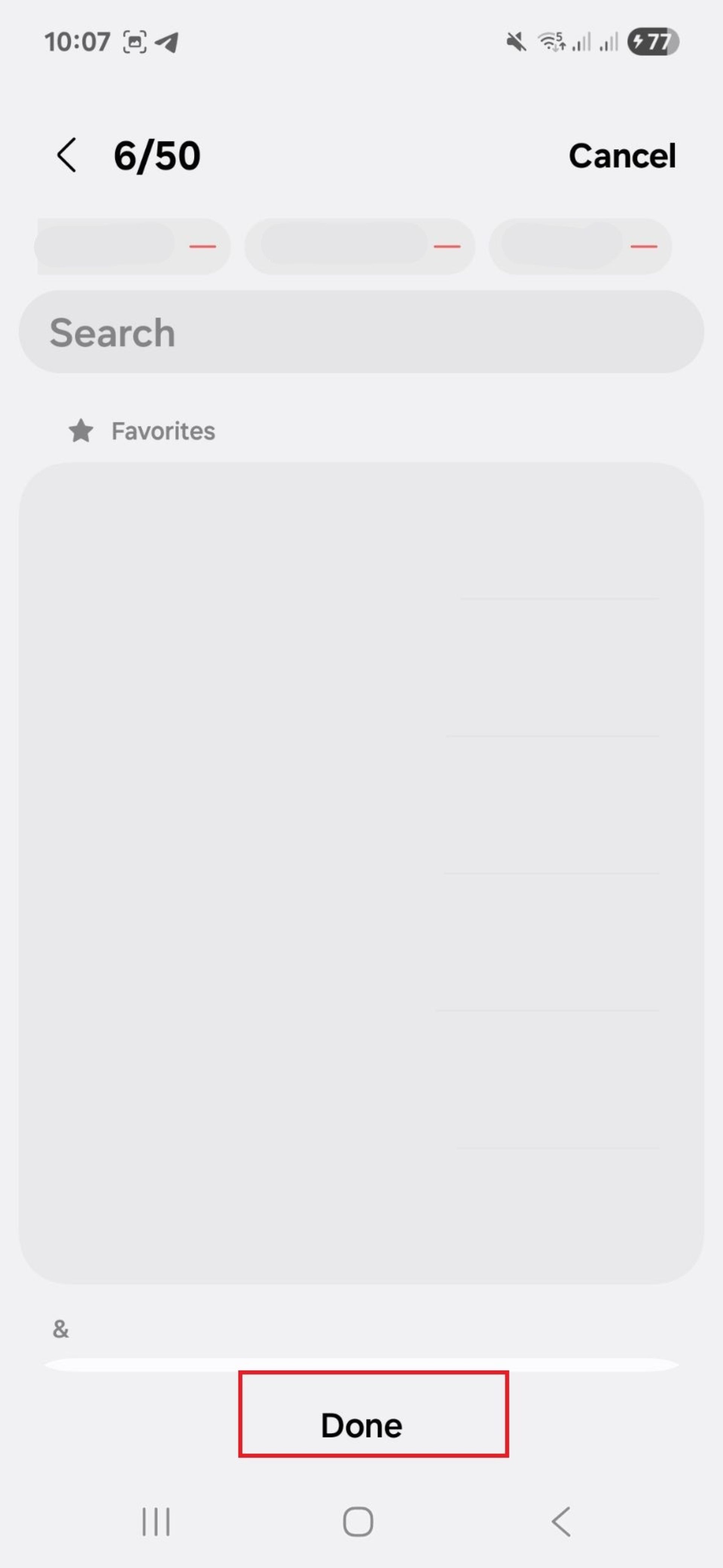 انتخاب مخاطب در Do not disturb سامسونگ