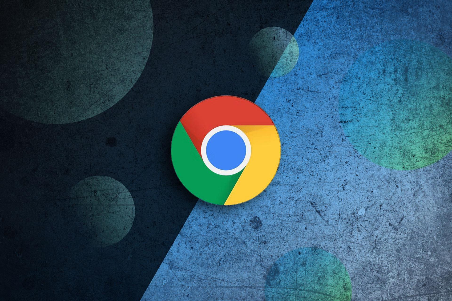 لوگوی گوگل کروم در میان دو صفحه با طراحی های مختلف