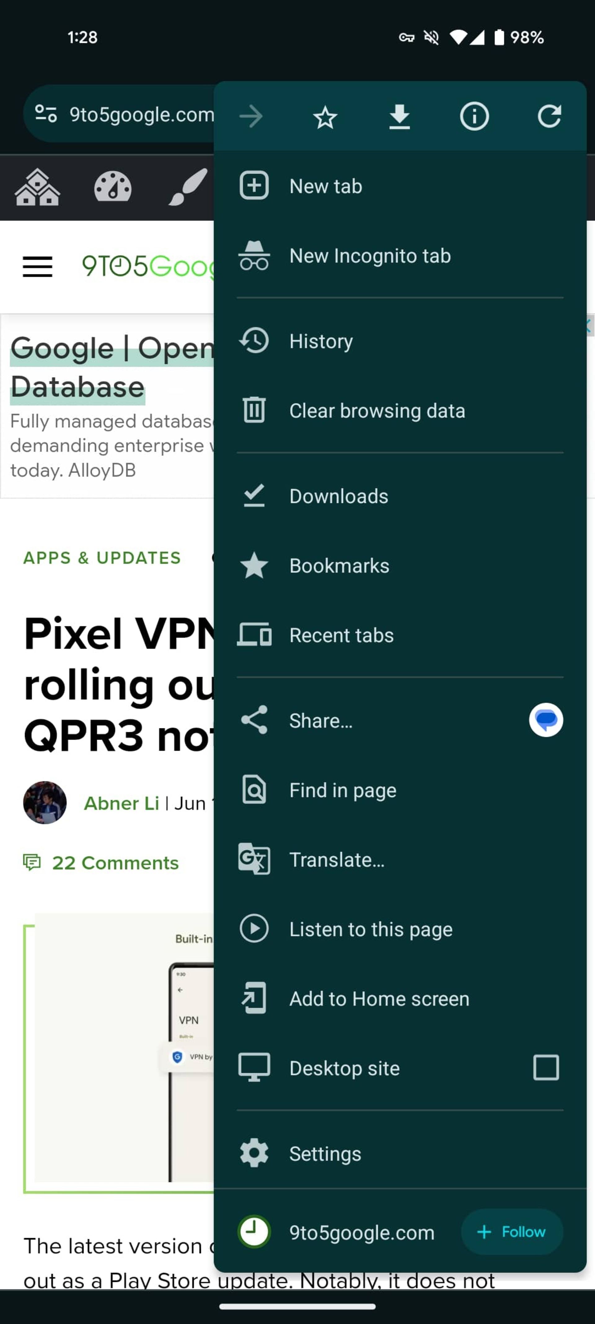 قابلیت تبدیل متن به گفتار در مرورگر کروم اندروید