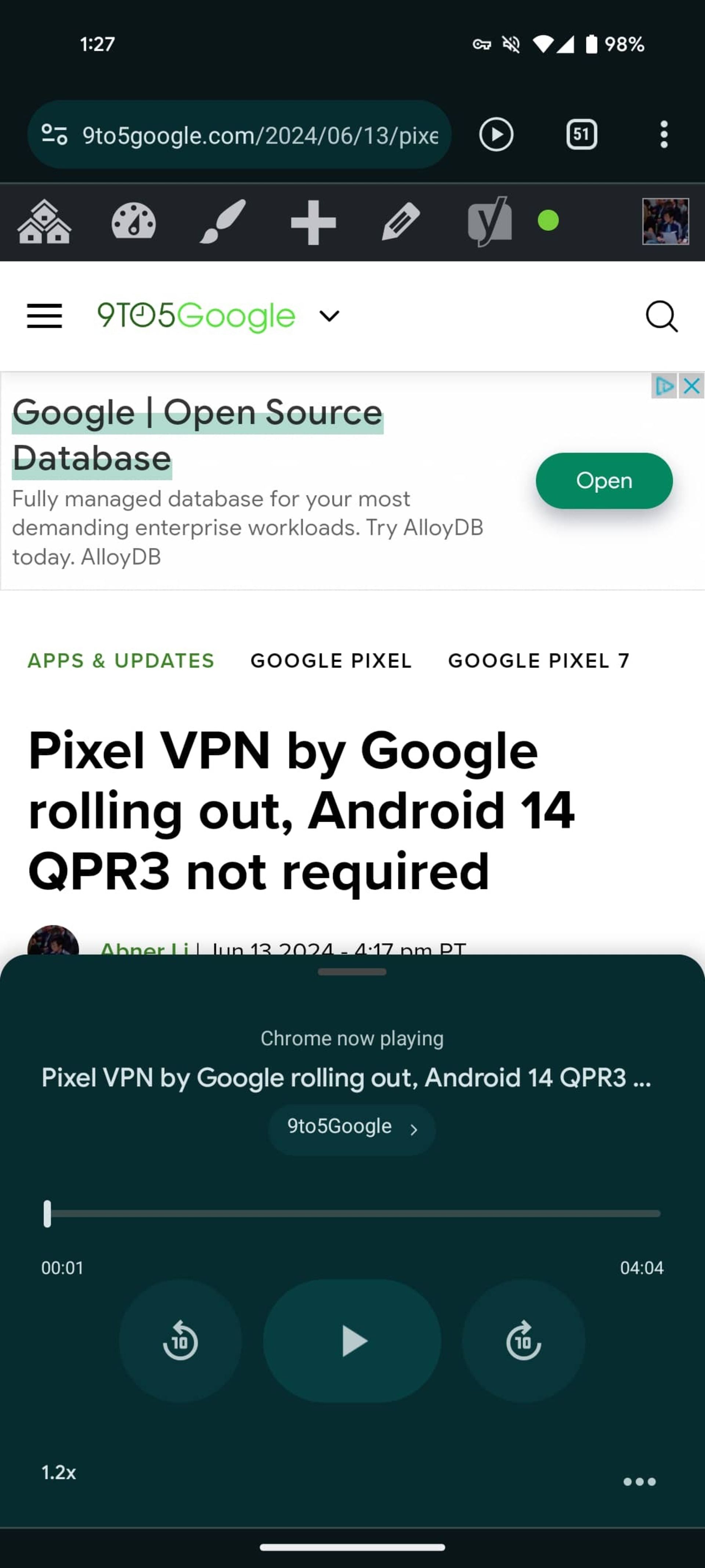 قابلیت تبدیل متن به گفتار در مرورگر کروم اندروید