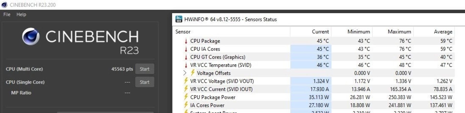 بنچمارک پردازنده اینتل core ultra 9 285k در cinebench r23