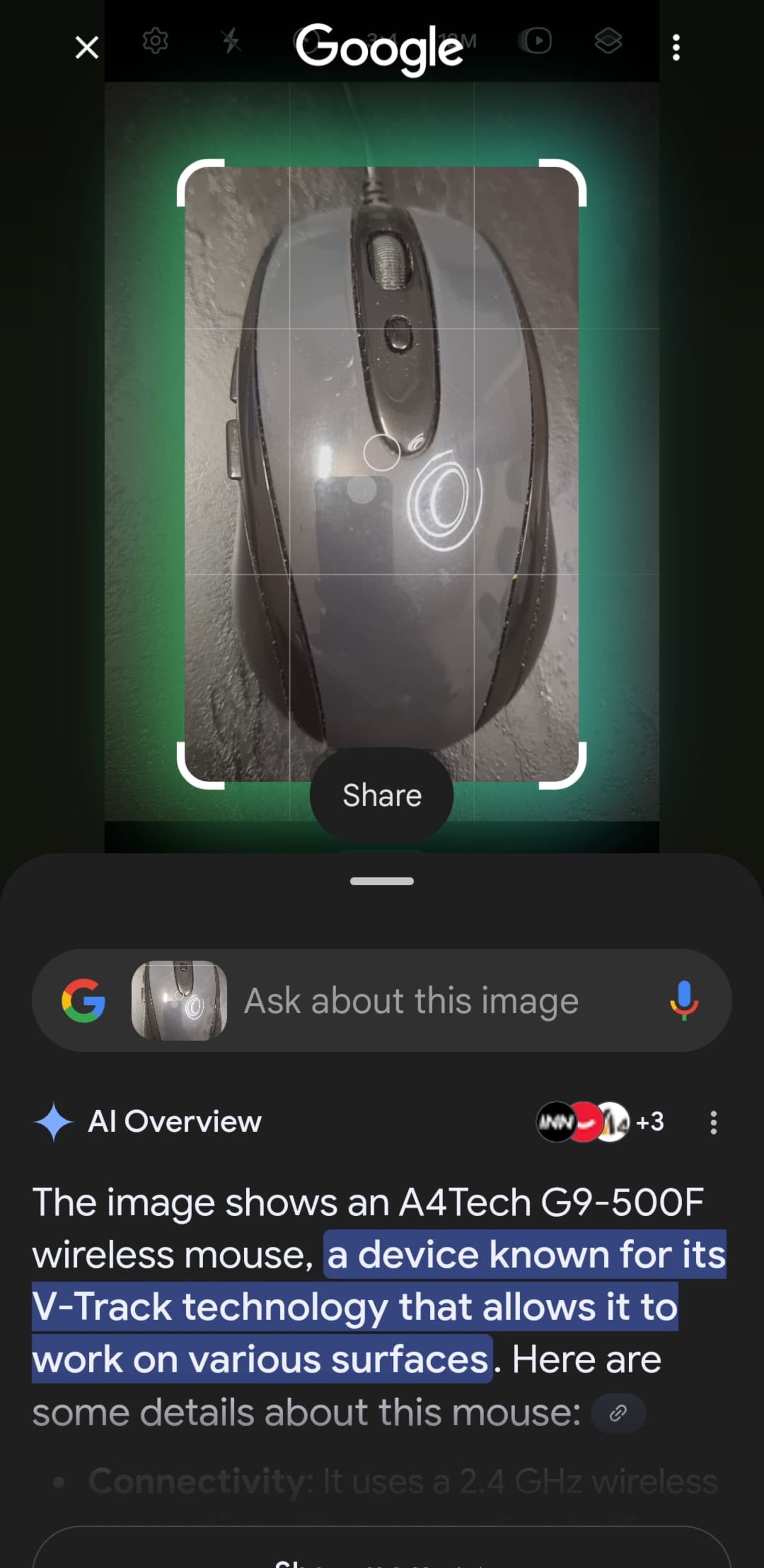 جستجو با دوربین در Circle to Search