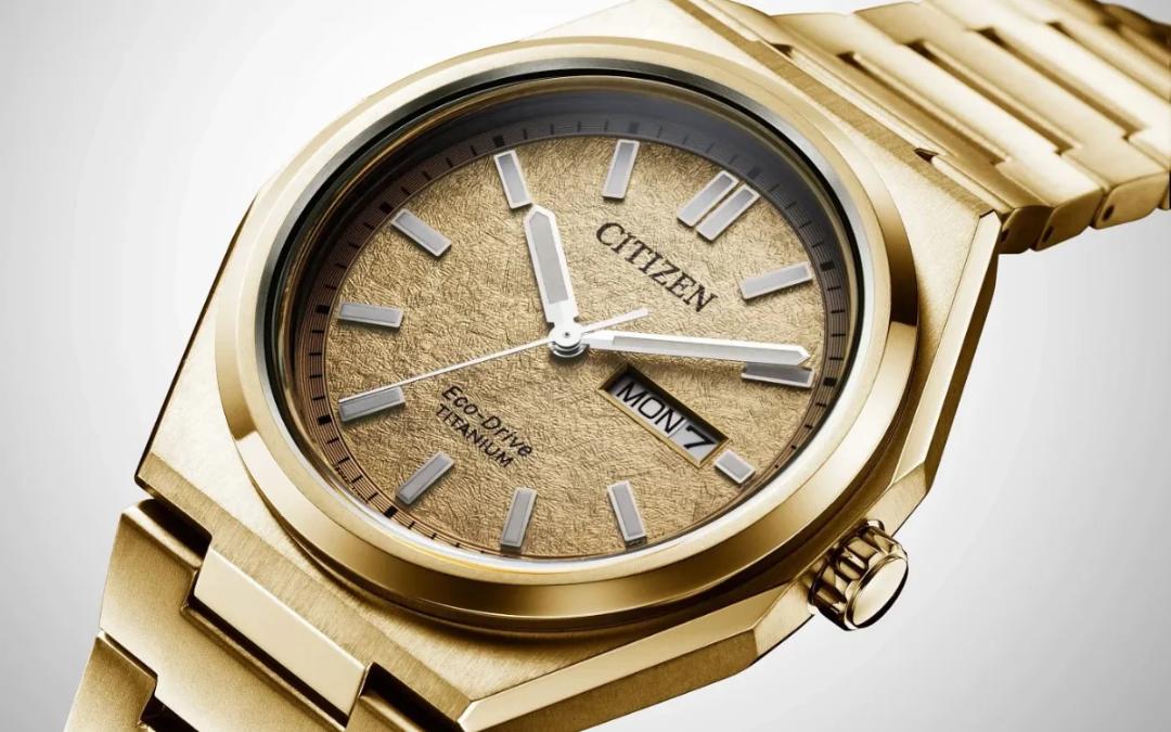ساعت مچی سیتیزن (Citizen) با بدنه تیتانیومی و صفحه قهوه‌ای رنگ