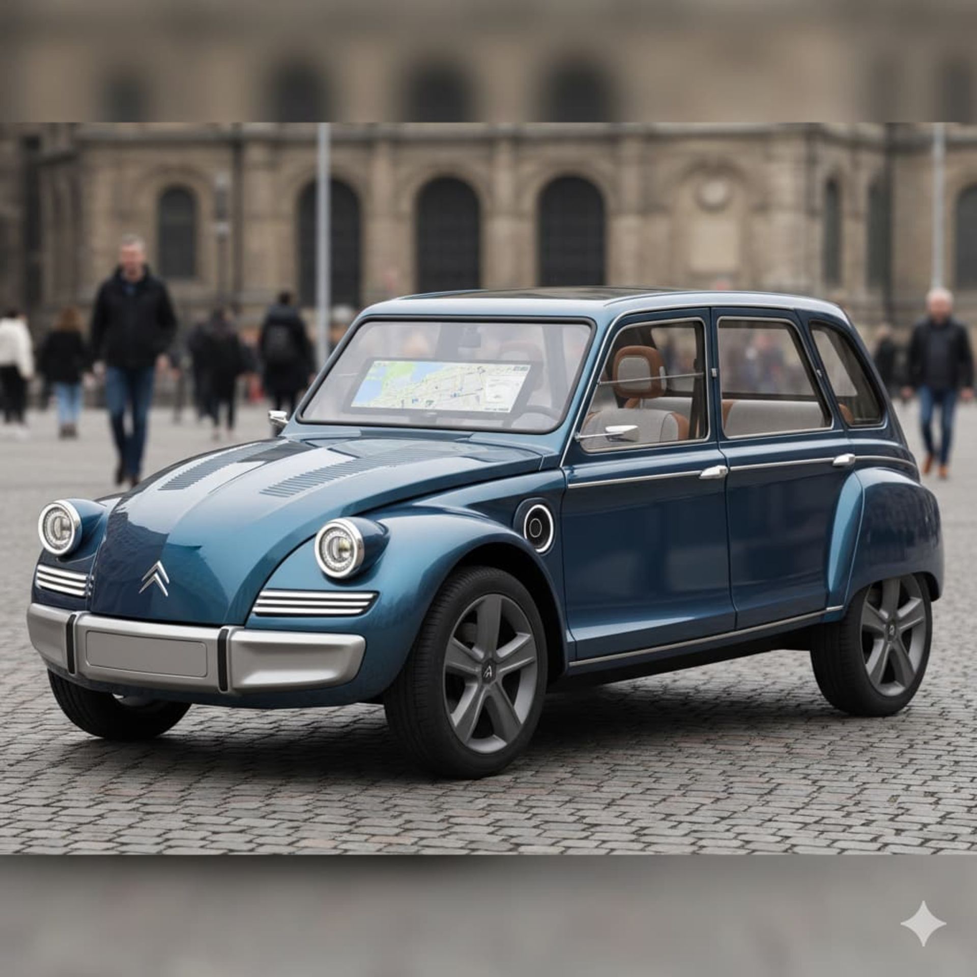 نمای سه‌چهارم جلو خودرو سیتروئن ژیان مدل ۲۰۲۵ (هوش مصنوعی)