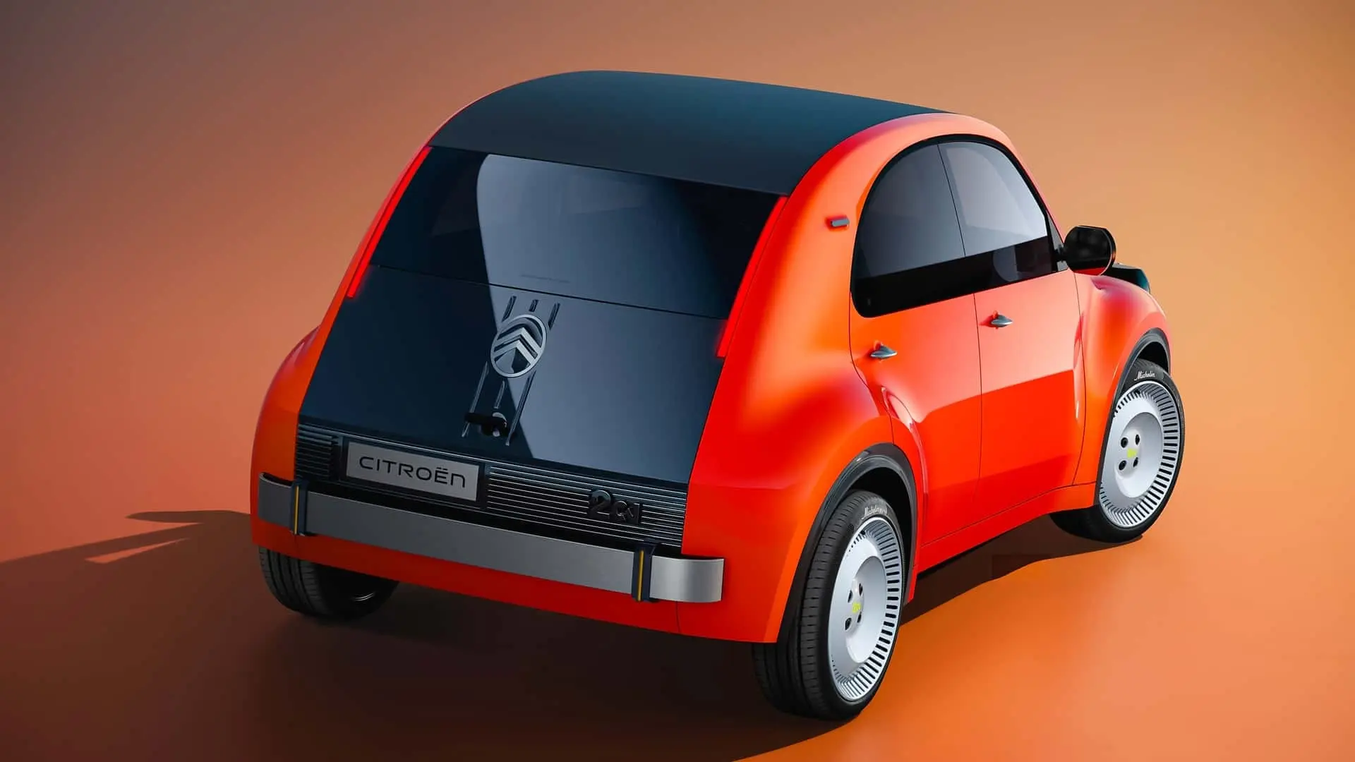 خودروی مفهومی جدید ژیان (Citroën) با رنگ قرمز و سقف مشکی