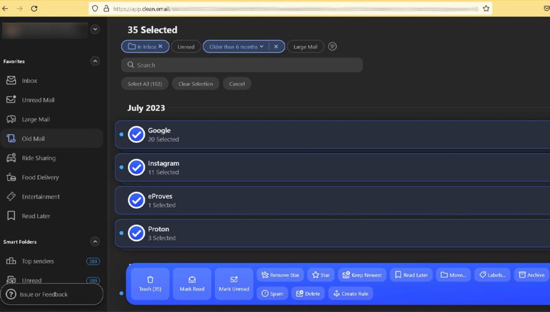 آرشیوکردن ایمیل‌ها با Clean Email