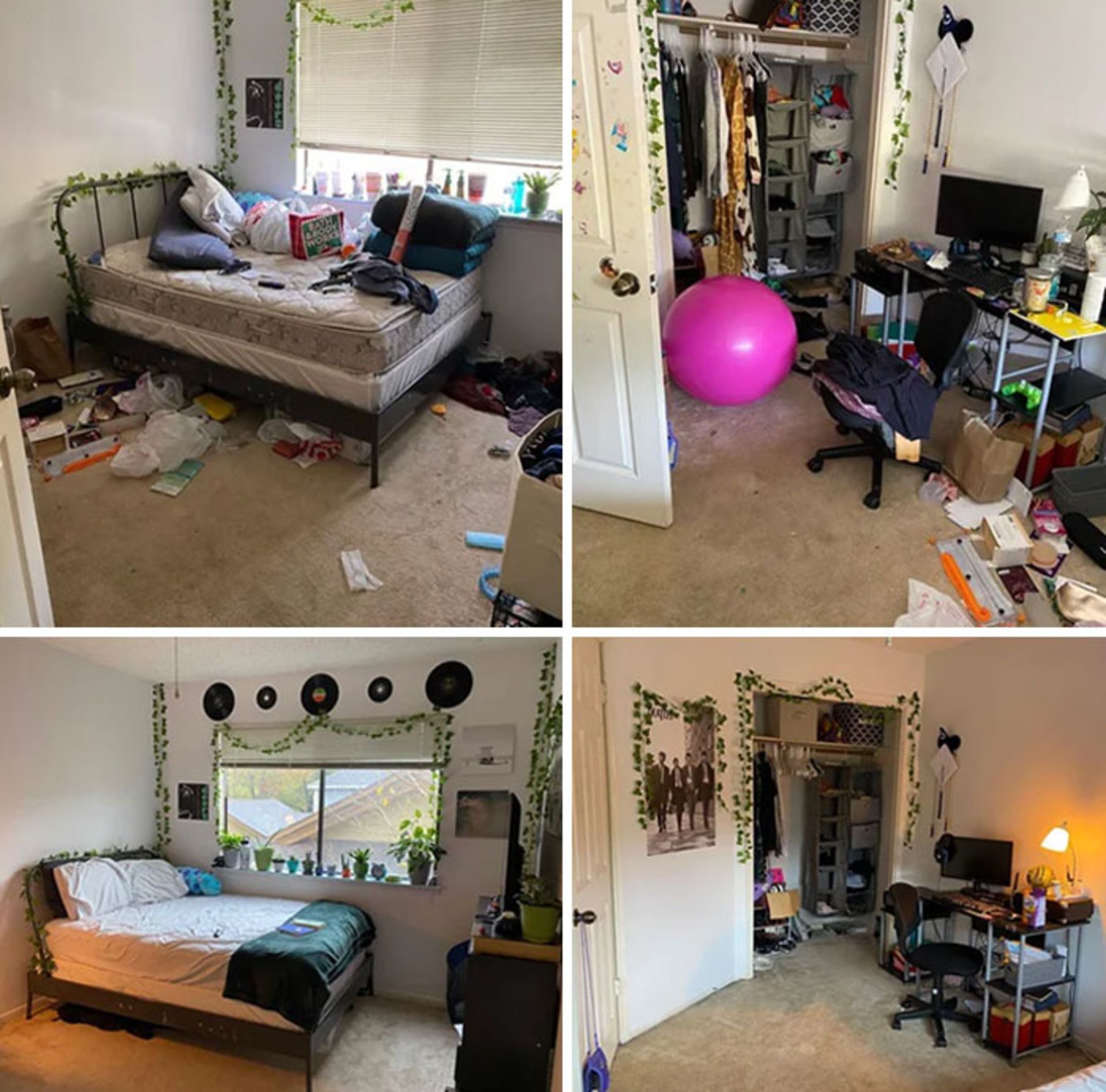 اتاق قبل و بعد از نظافت