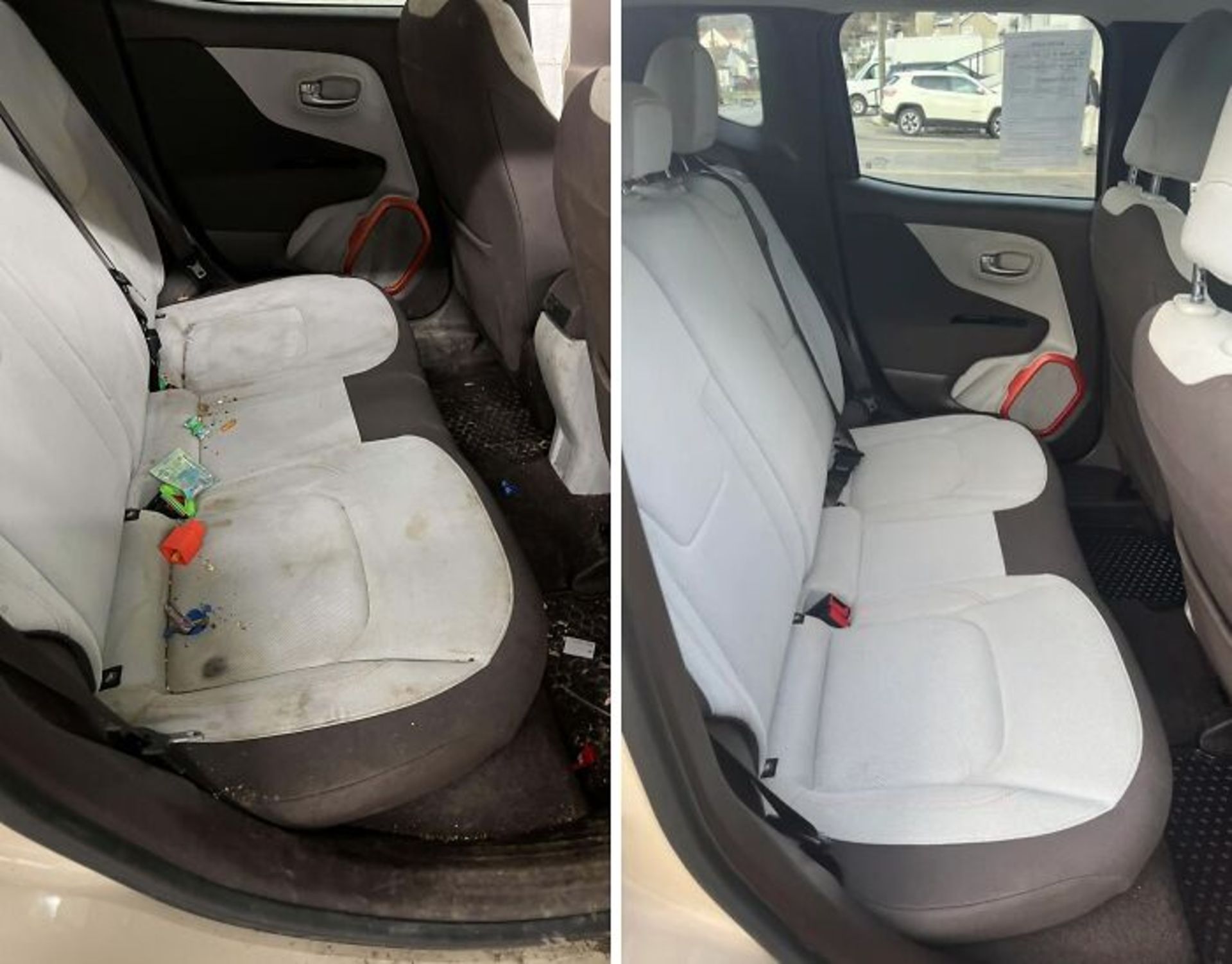 صندلی ماشین قبل و بعد از نظافت