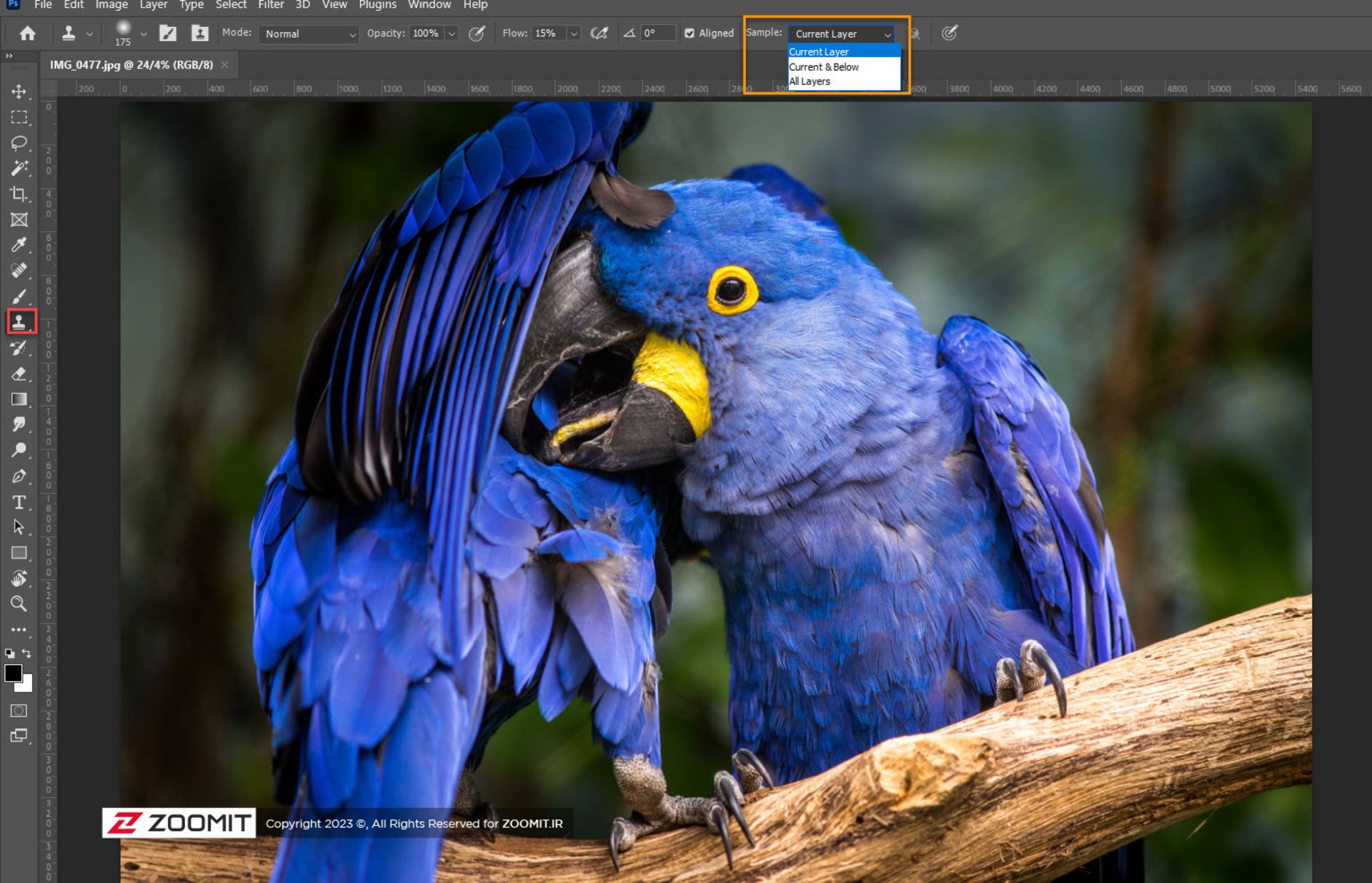 ابزار clone stamp