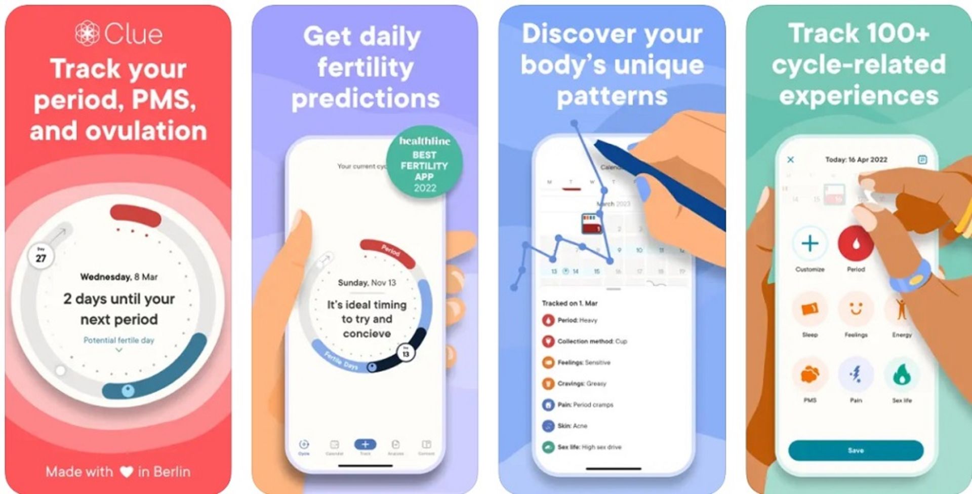 اپلیکیشن clue برای ثبت قاعدگی