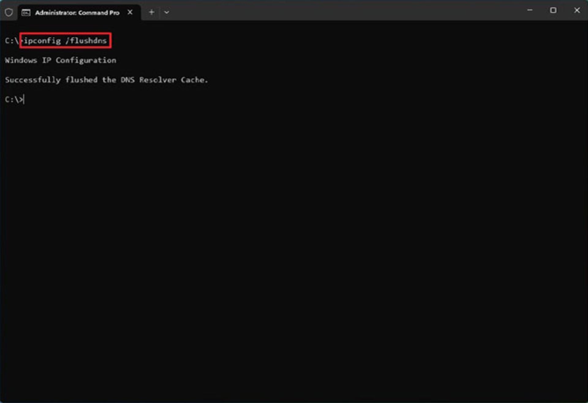 دستور پاکسازی کش DNS در cmd