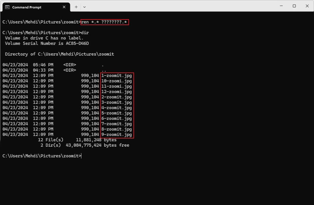 کوتاه کردن نام فایل‌ها در CMD