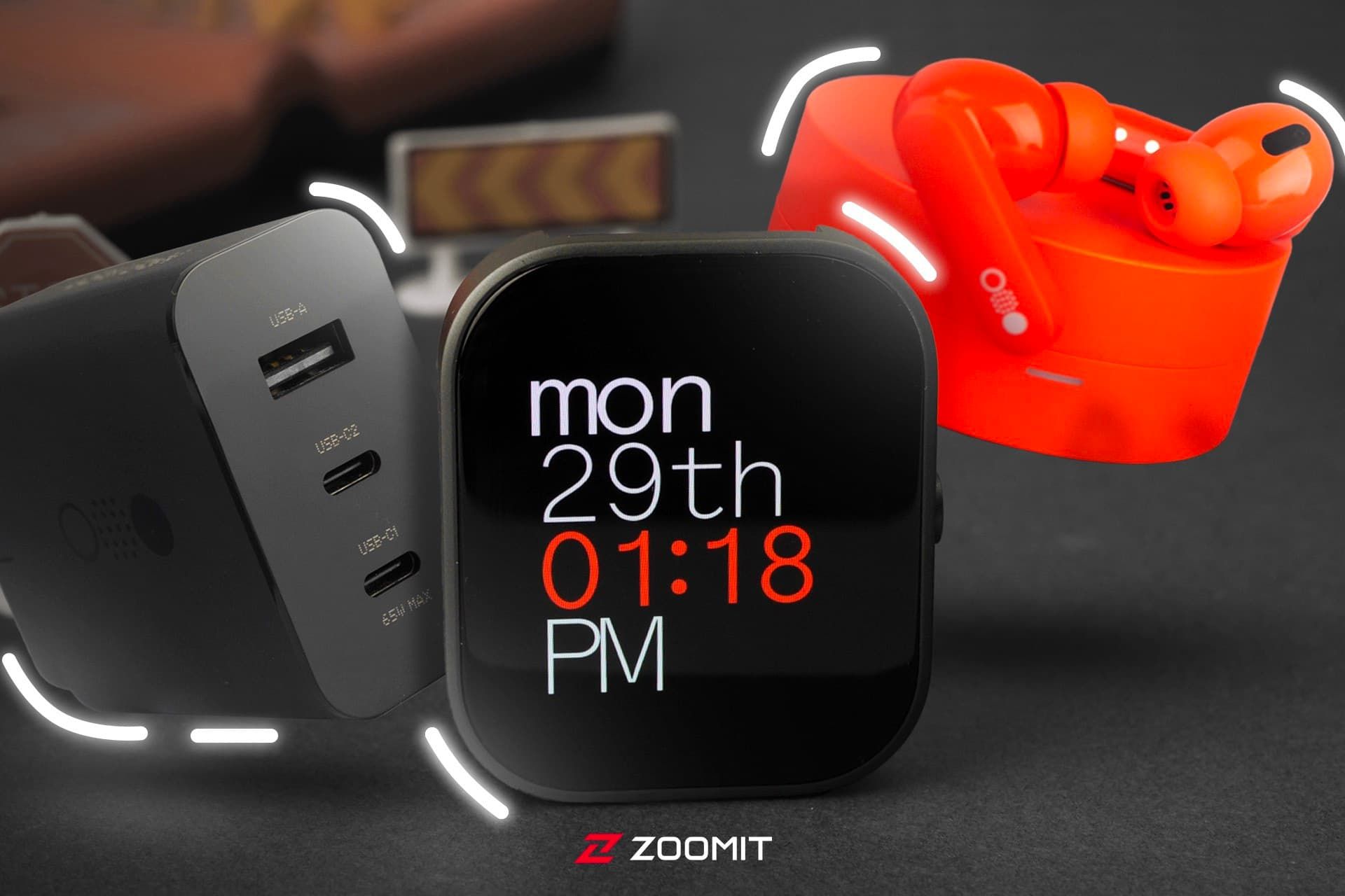 ساعت و شارژر و هدفون CMF از نمای نزدیک