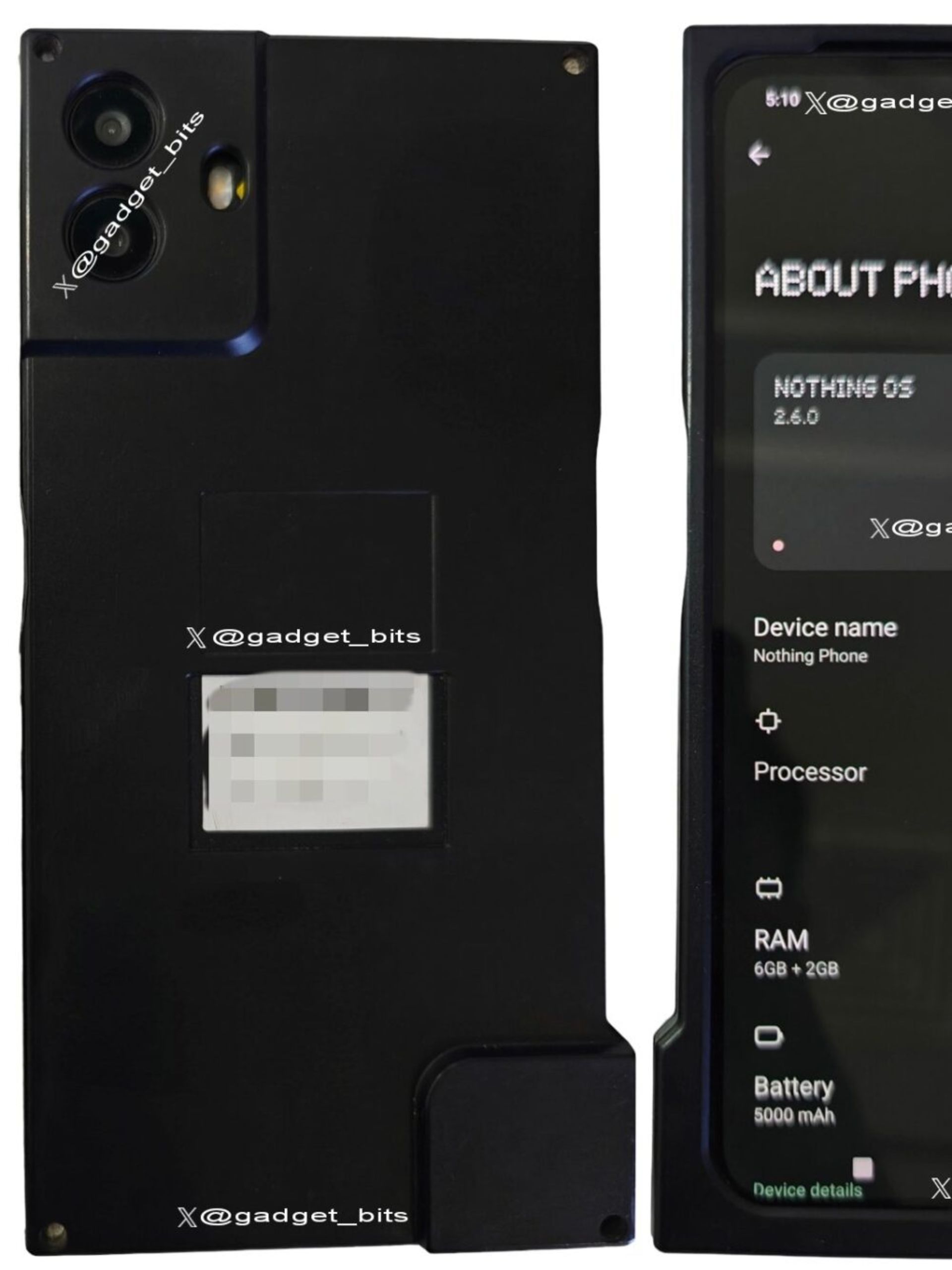 عکس فاش شده از نمای پنل جلویی و پتل پشتی گوشی ناتینگ مدل CMF Phone 1