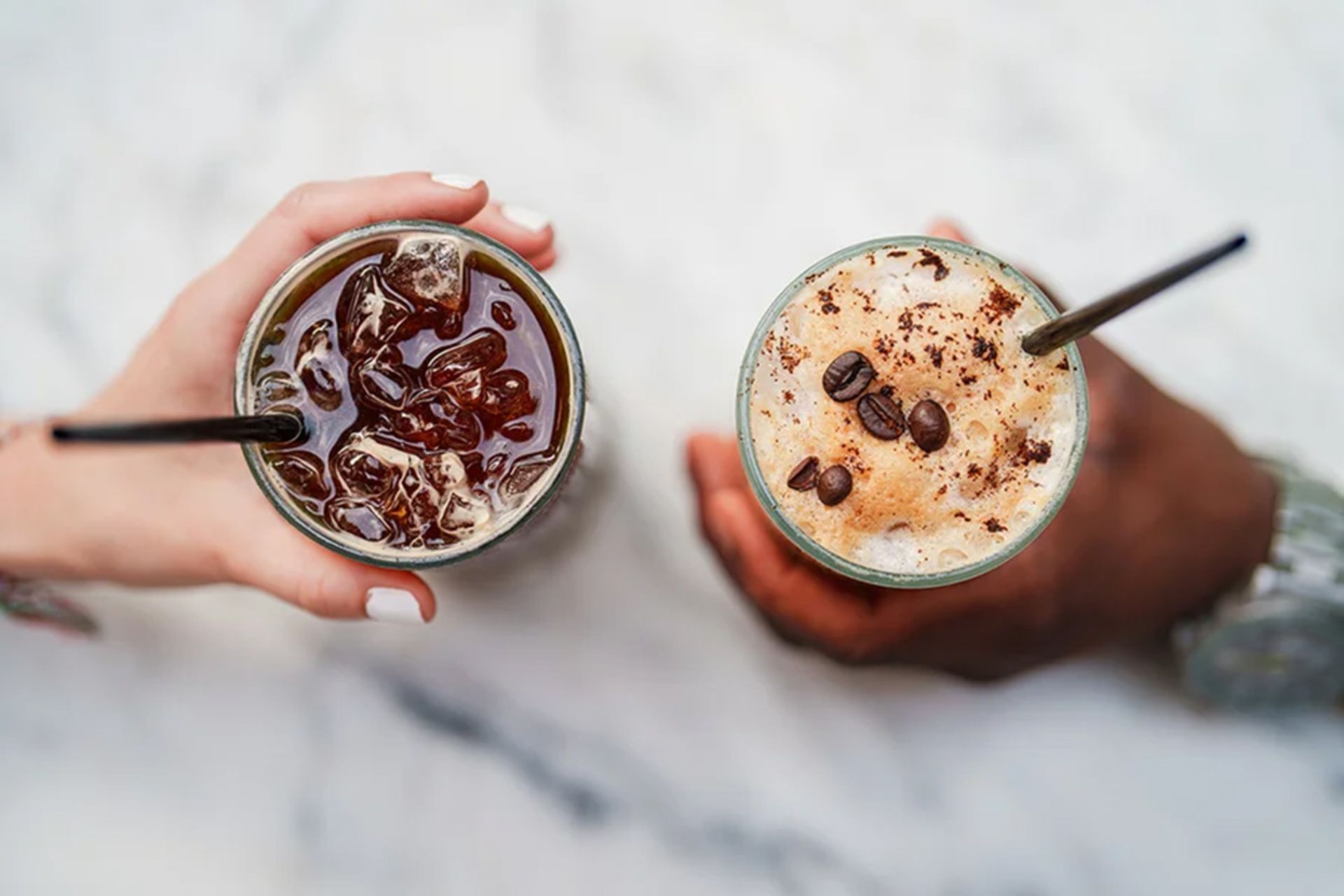 Iced coffee from above