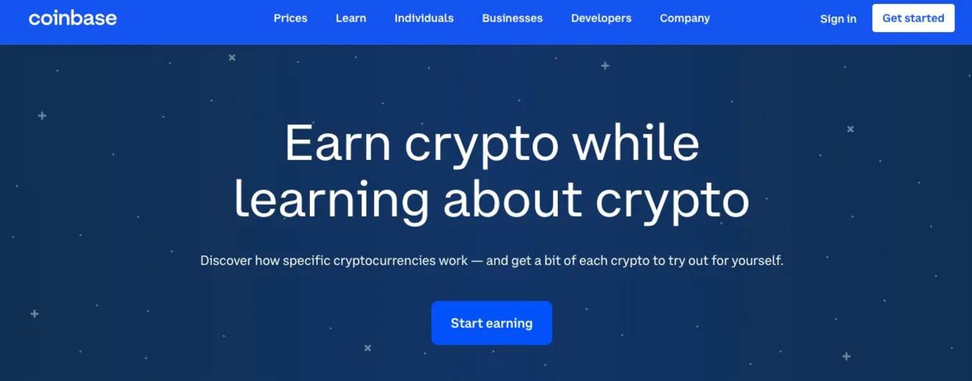 وب سایت Coinbase Earn