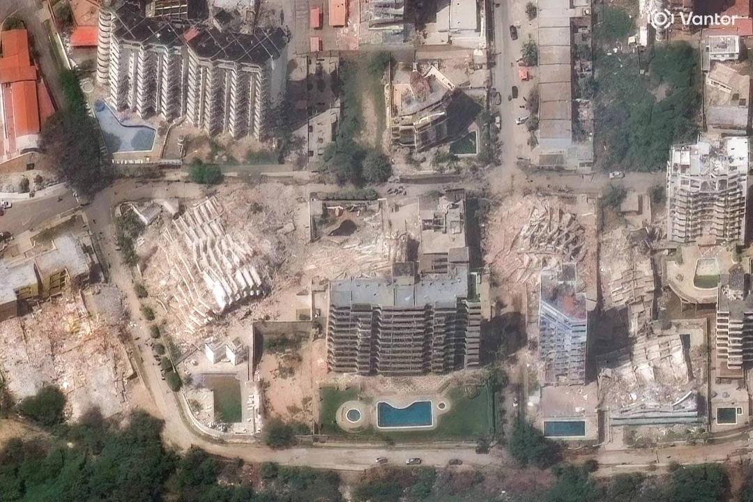 تصویر هوایی از تخریب ساختمانها در زلزله ونزوئلا