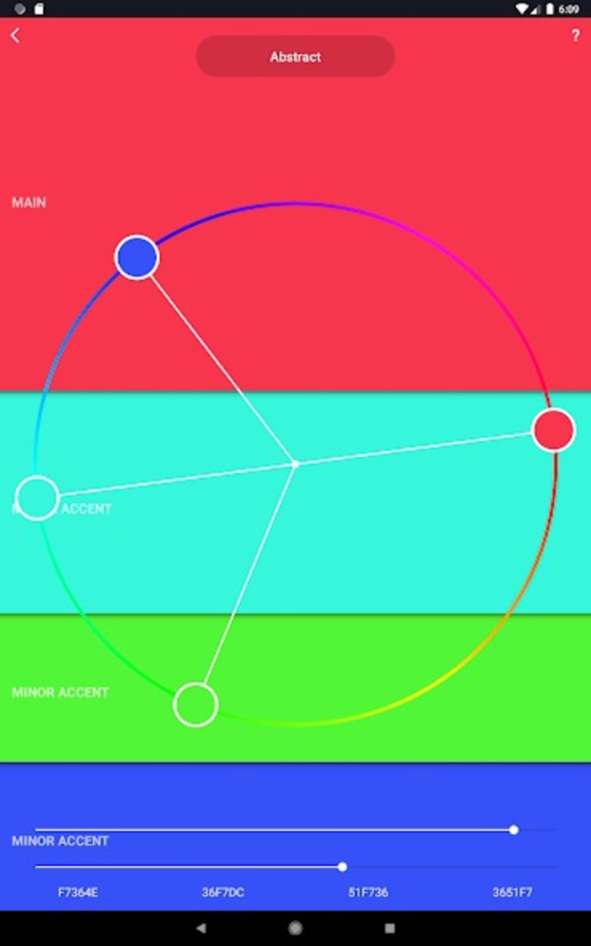 اپلیکیشن Color Wheel در تبلت