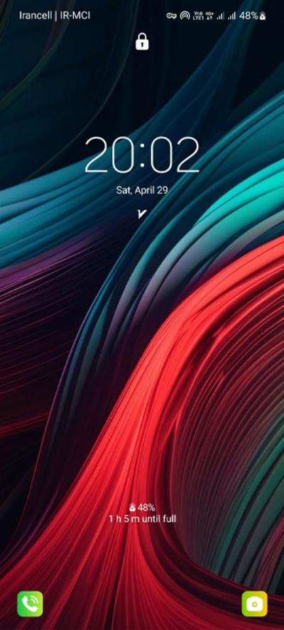 صفحه‌ی قفل تم Colour Blast