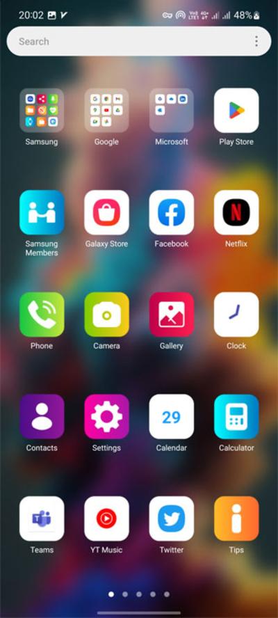 کشوی برنامه‌ها تم Colour Blast