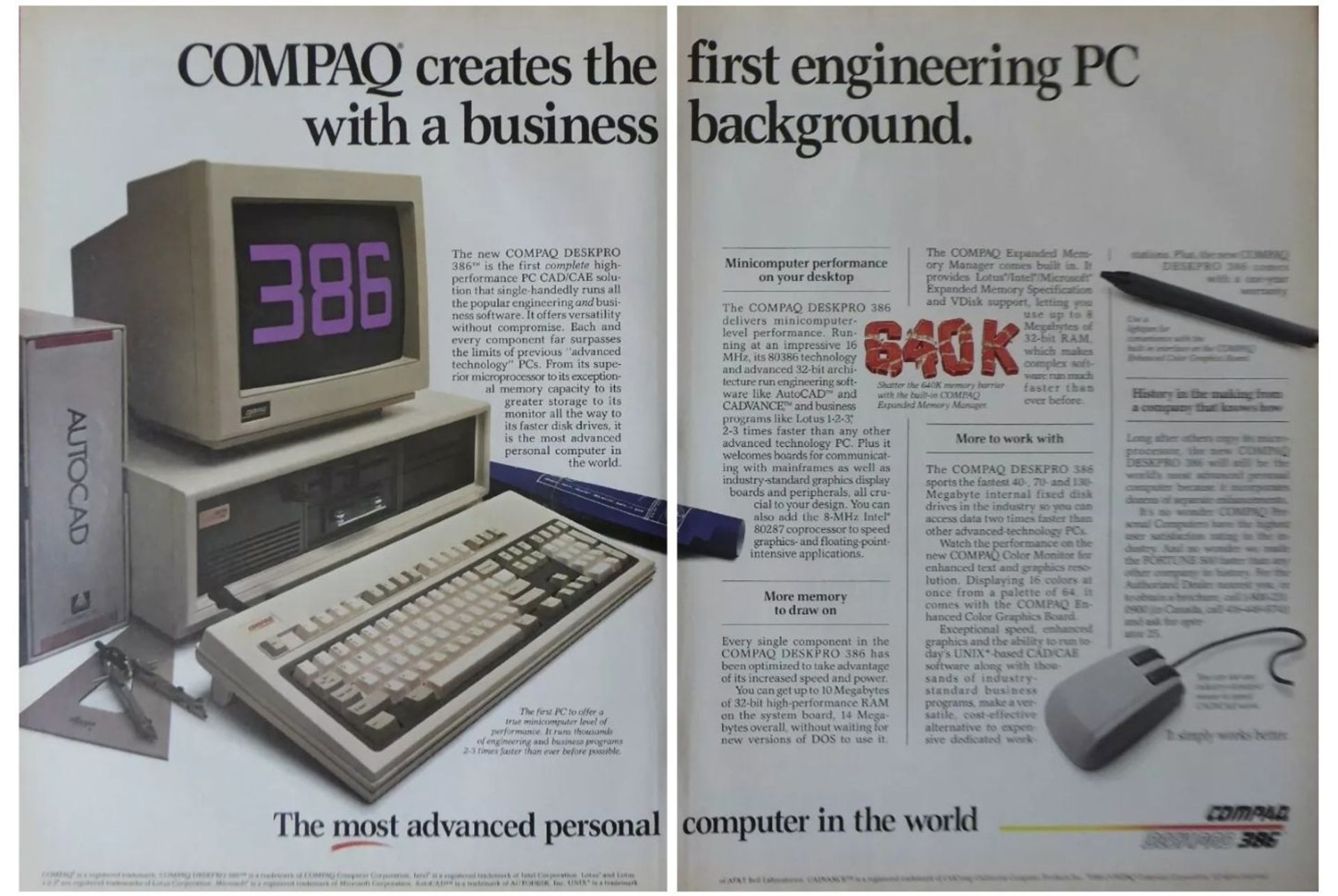 آگهی تبلیغ کامپک دسک پرو ۳۸۶ Compaq Deskpro 386